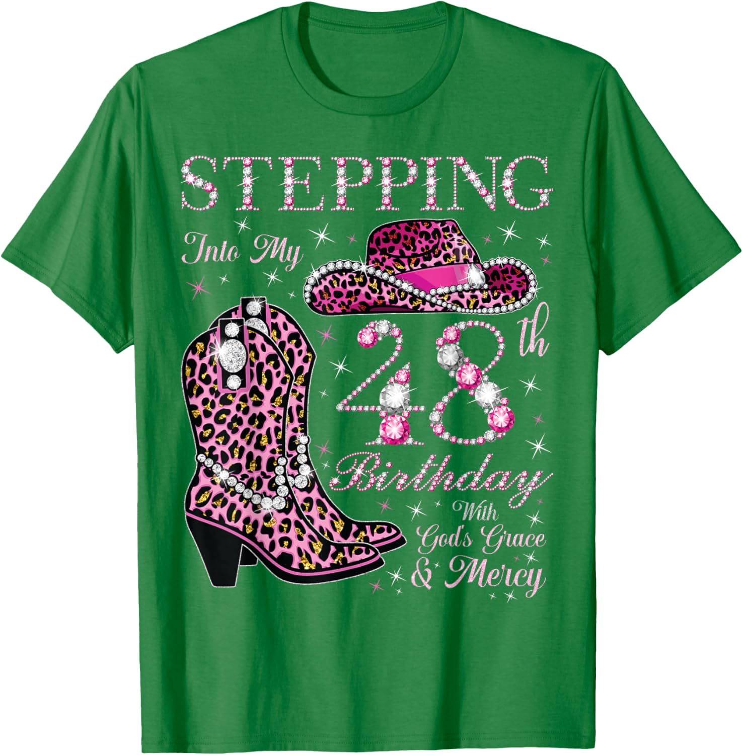 Celebrate 48 With Grace and Mercy T-Shirt for Birthday Joy and Blessings - 3