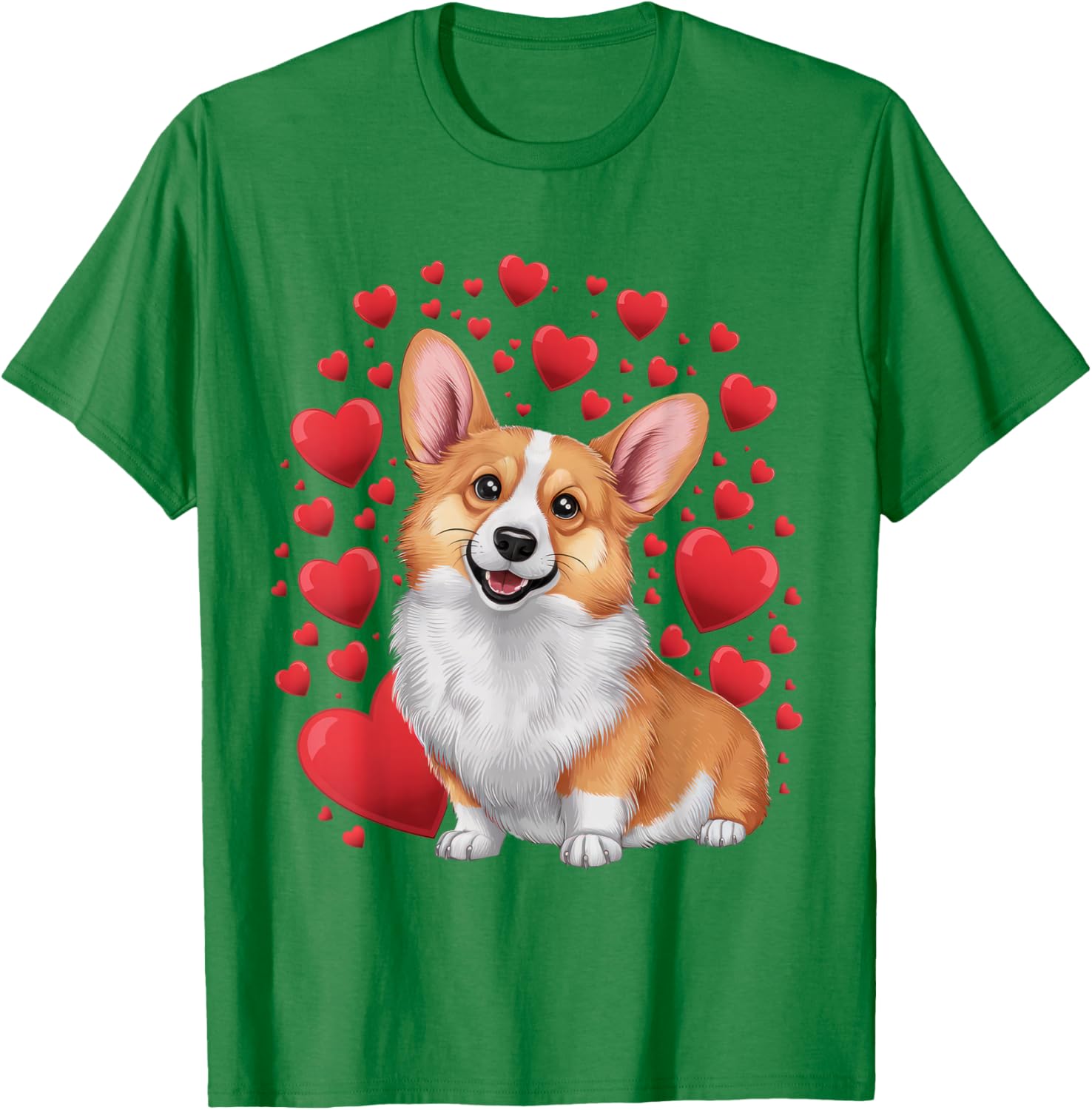 Corgi Dog Valentine's Day T-Shirt for Dog Lovers - Unisex Small Black Tee - 4