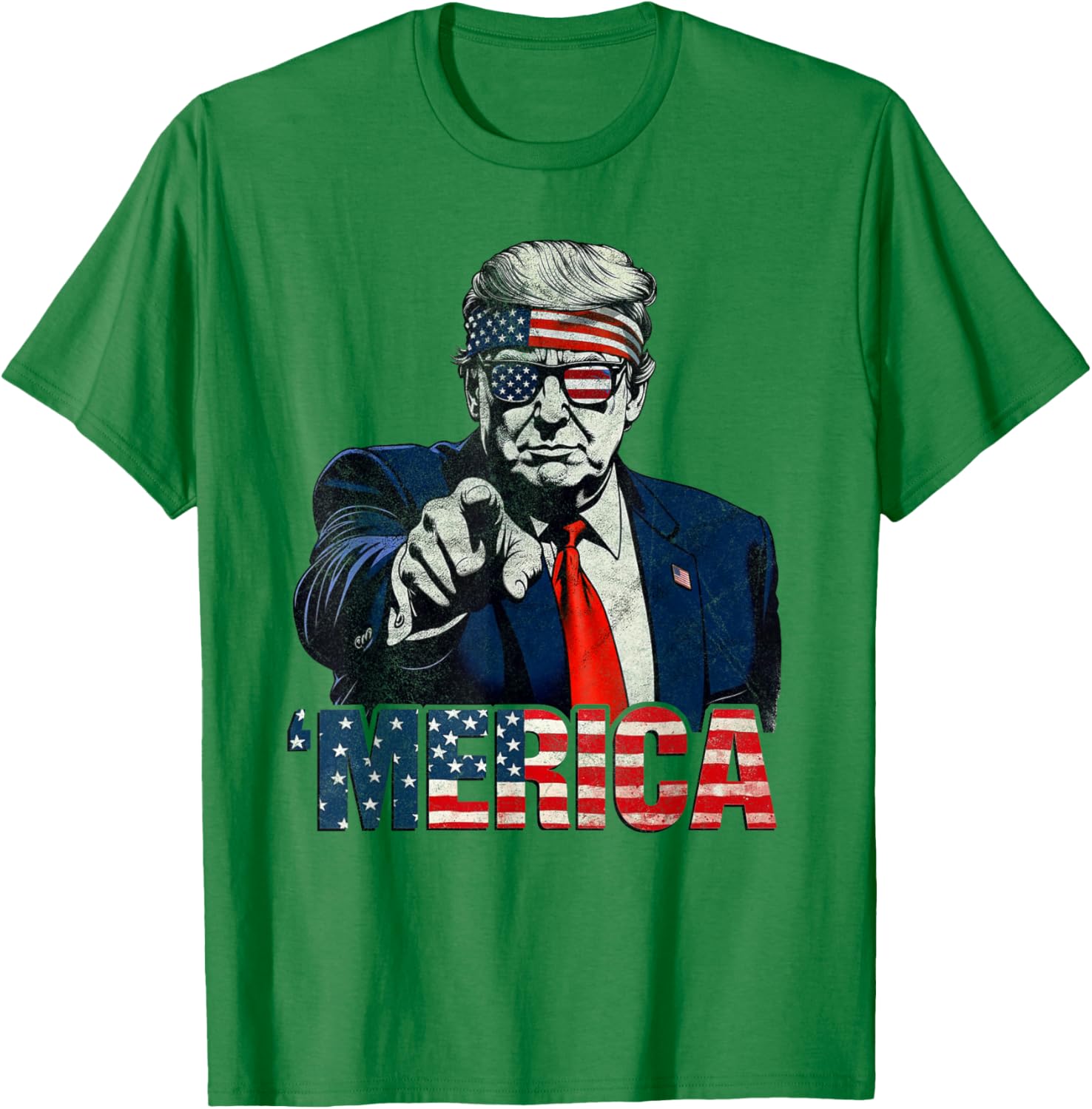 Happy 4th of July Merica Trump American Flag T-Shirt for Celebrations - 11