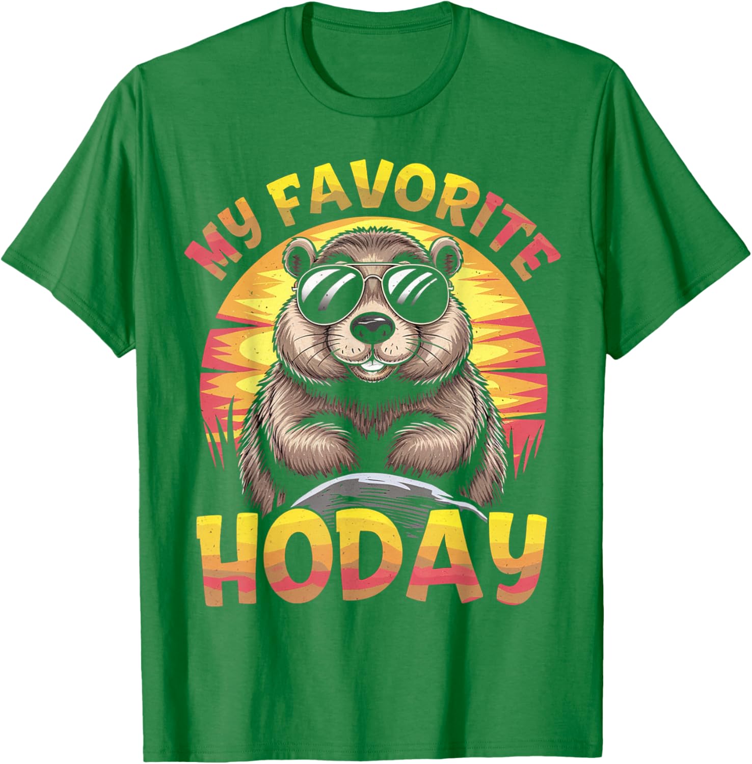 My Favorite Holiday Groundhog Day T-Shirt Featuring Woodchuck Design - 6