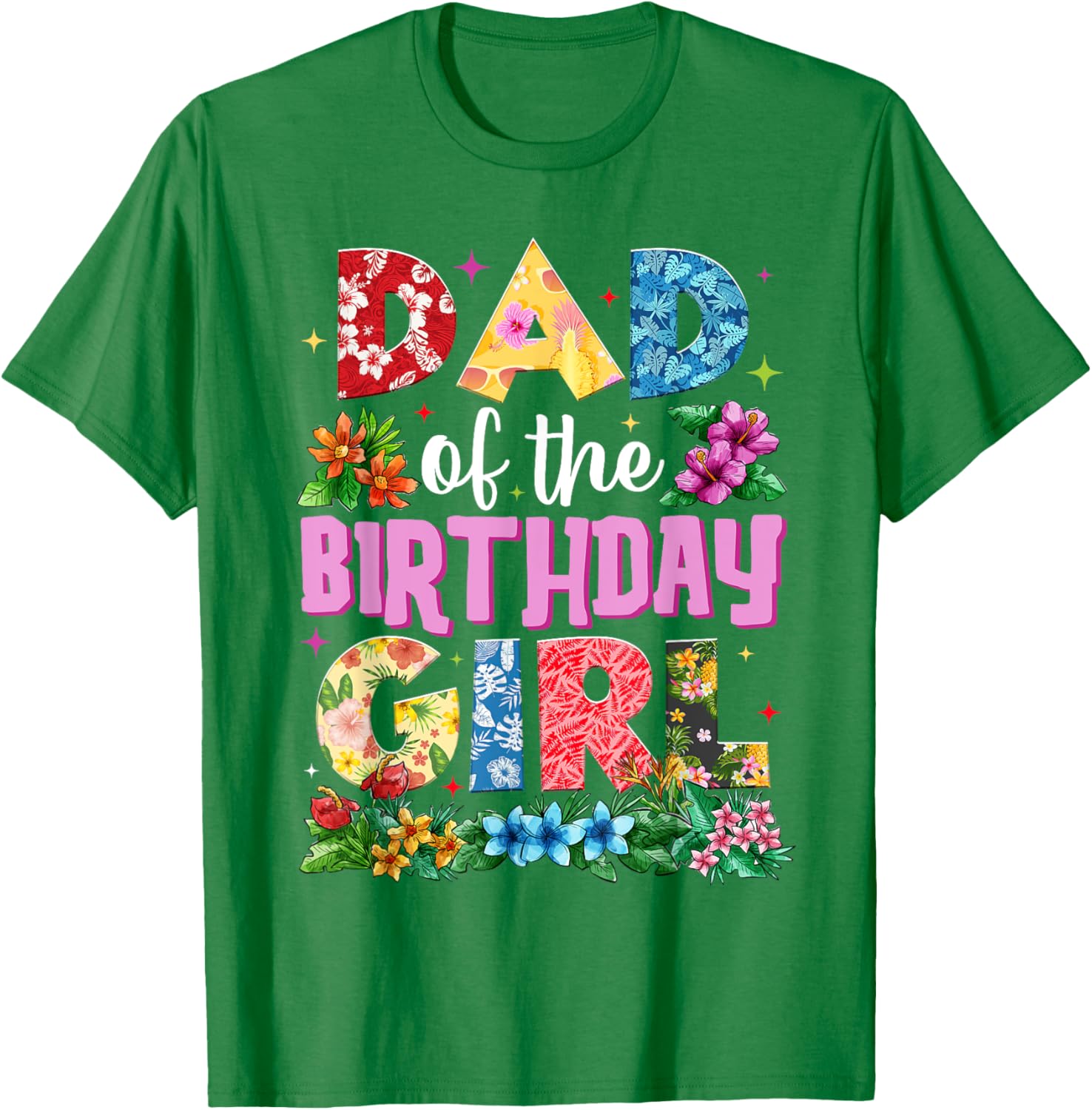 Dad of Birthday Girl Hawaii Party Matching Family T-Shirt for Fun Celebrations - 13