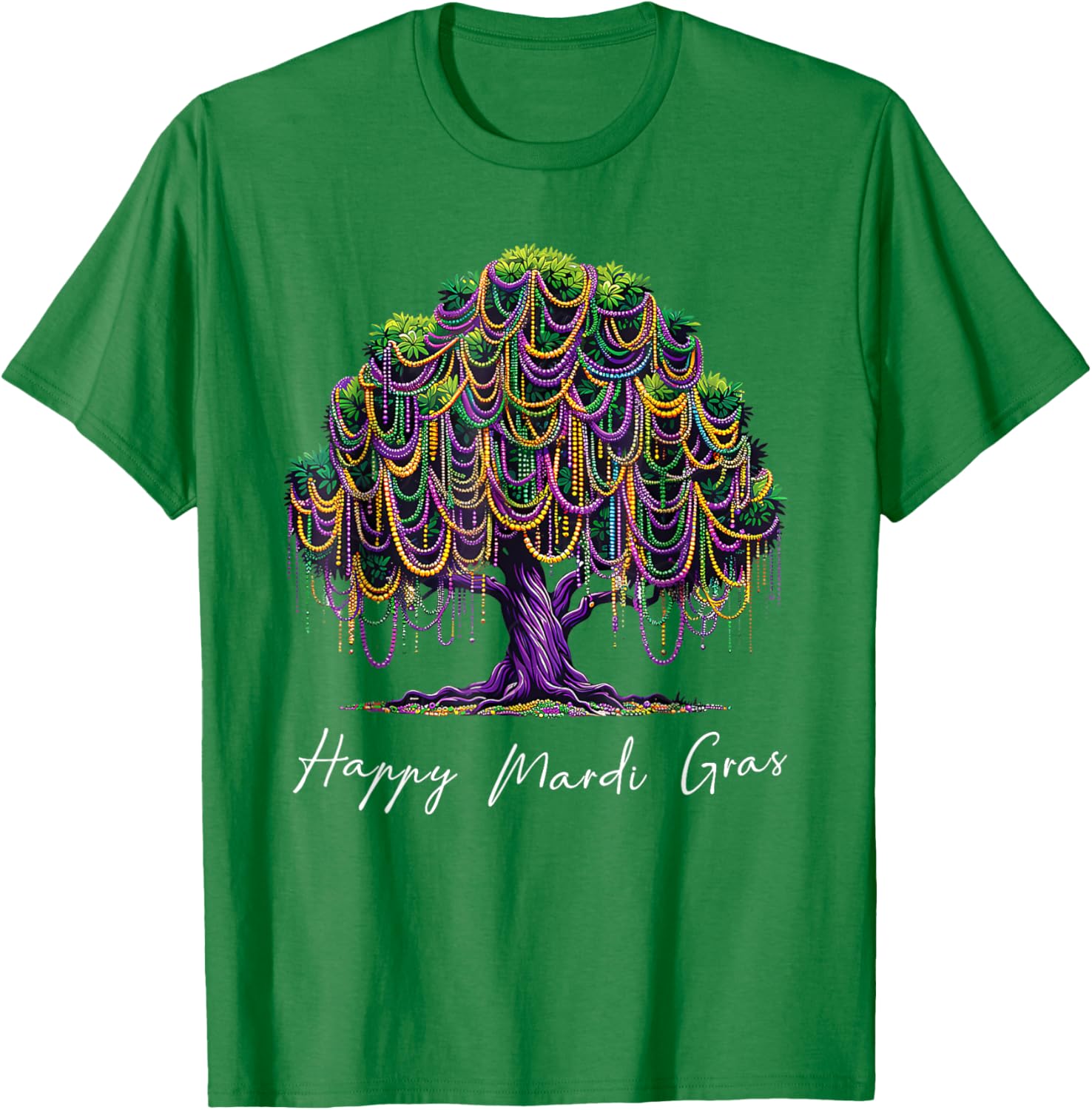 Mardi Gras Tree Beads T-Shirt for Men, Women, and Kids – Fat Tuesday Fun - 24