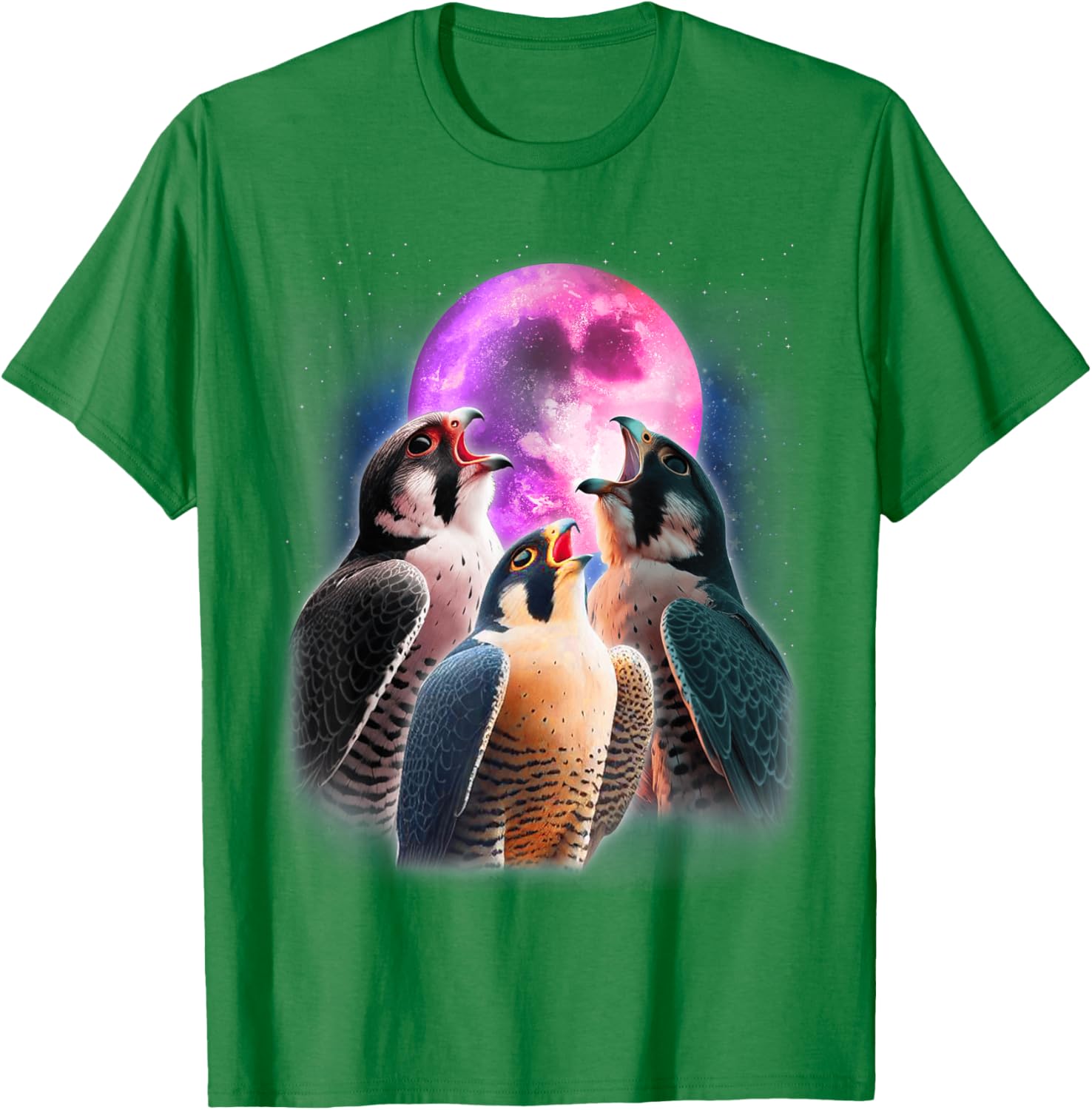 Funny Peregrine Falcon T-Shirt Howling at the Moon for Bird Lovers - 10