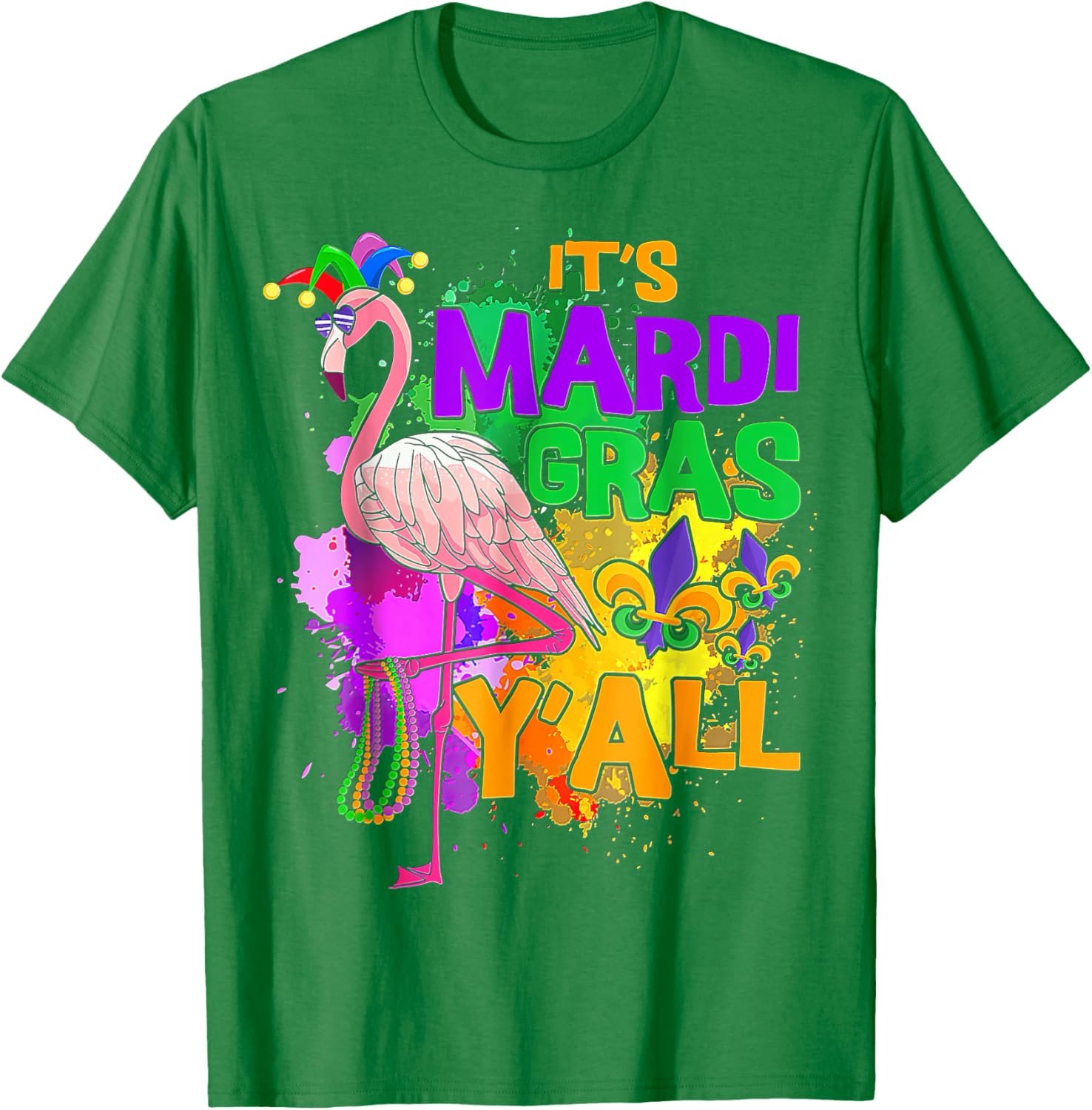 Flamingo Mardi Gras Carnival Party T-Shirt for Fun Festive Celebrations - 10