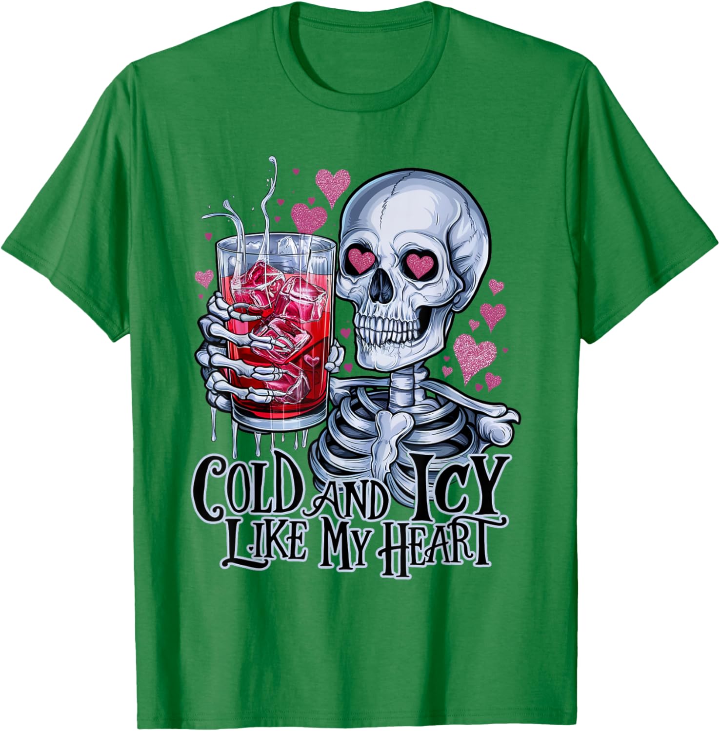 Funny Skeleton T-Shirt - Cold and Icy Like My Heart Anti-Valentine Tee - 10