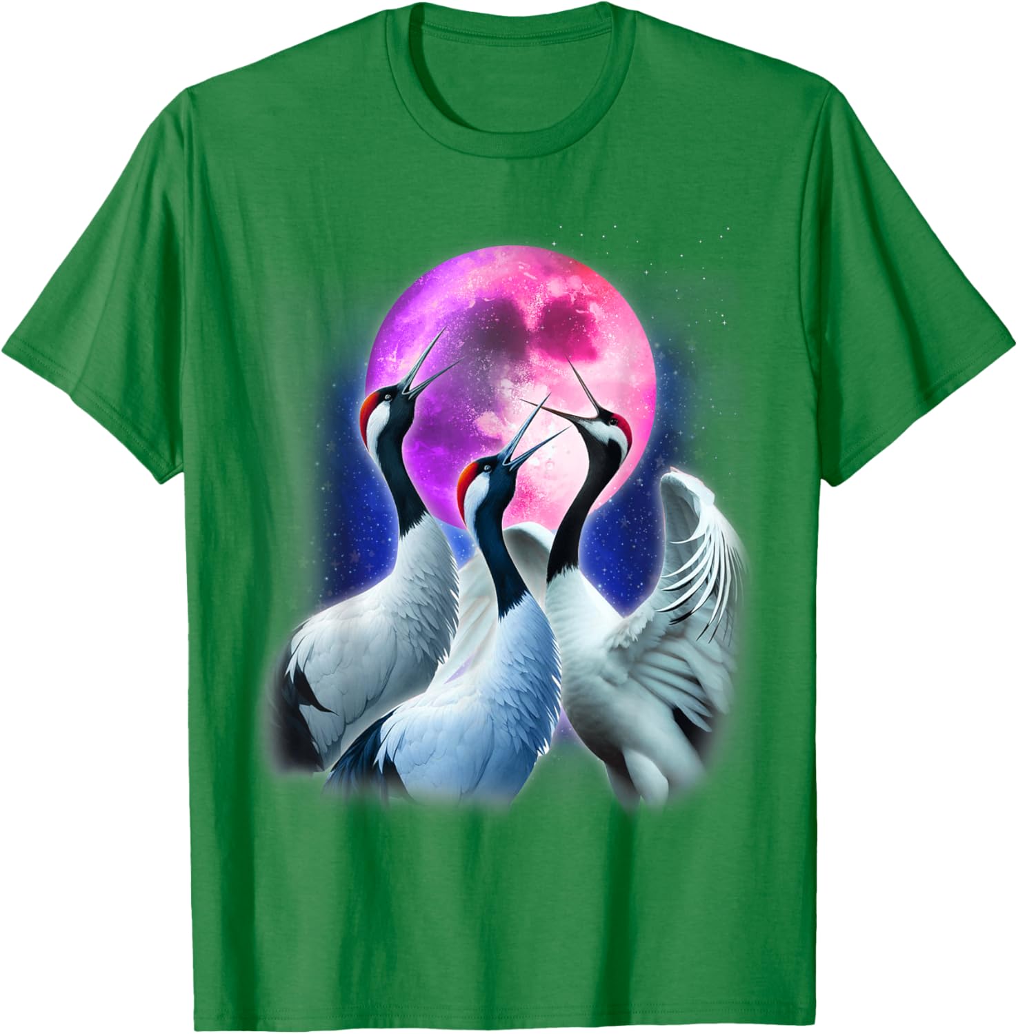 Funny Whooping Crane Howling at the Moon T-Shirt for Bird Lovers - 15