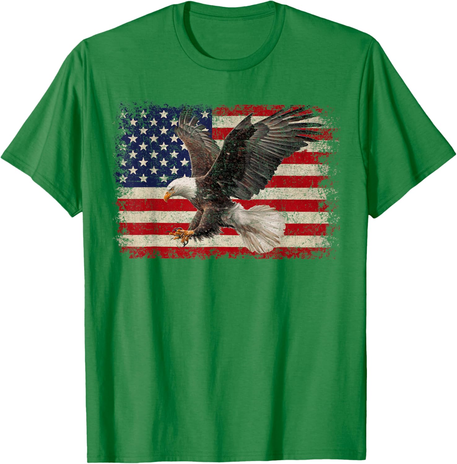Patriotic Bald Eagle 4th of July T-Shirt with USA Flag Design - 8