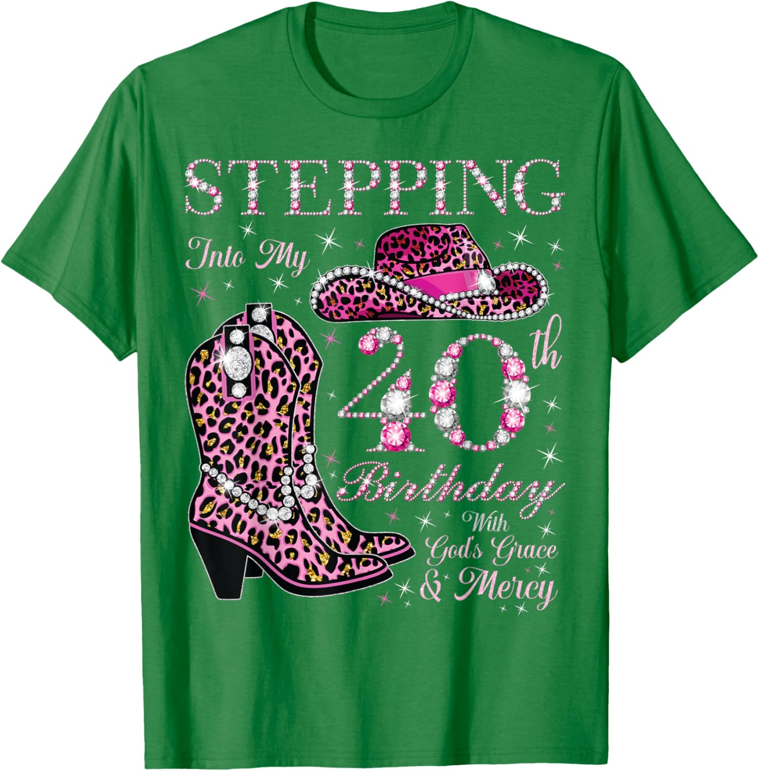 40th Birthday T-Shirt with God's Grace and Mercy for Celebrating Life - 5