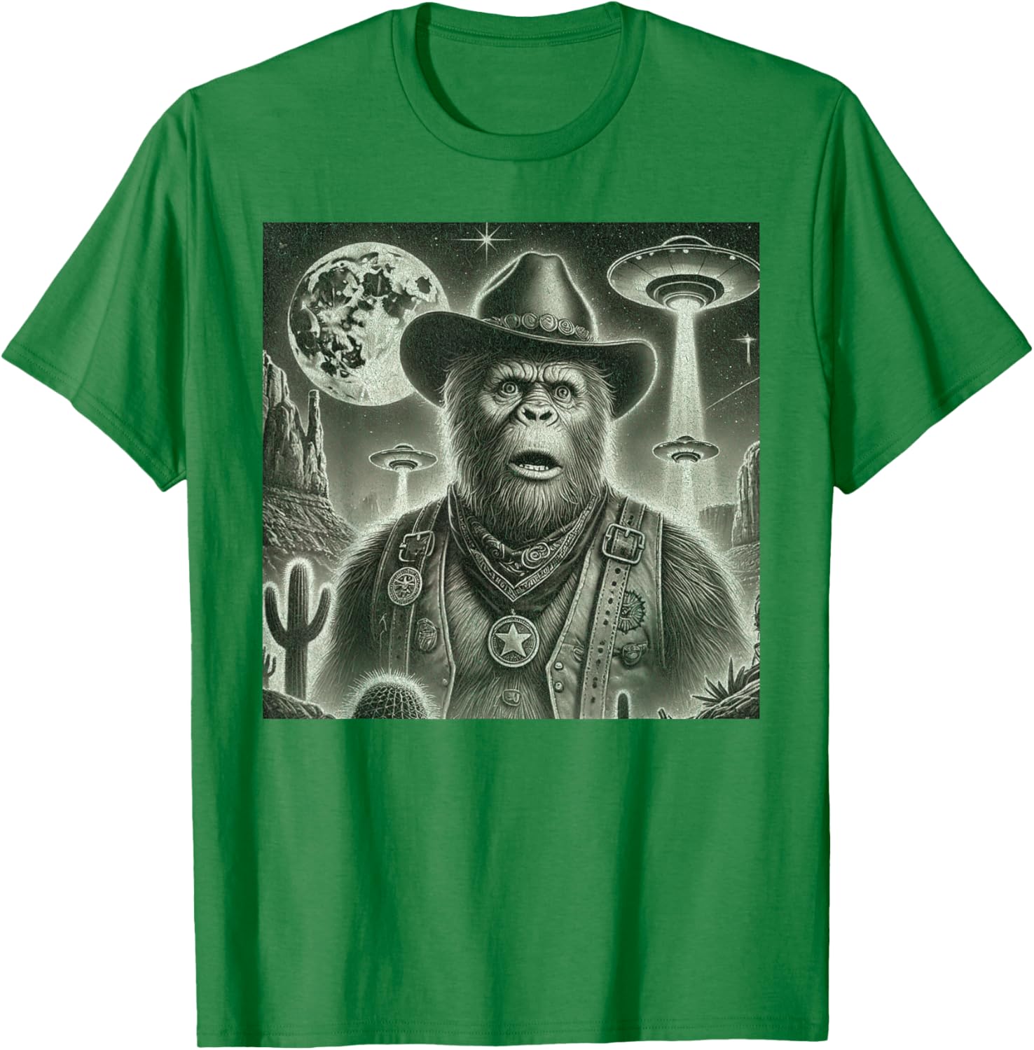 Bigfoot UFO Selfie T-Shirt for Fun Loving Alien Enthusiasts - 1