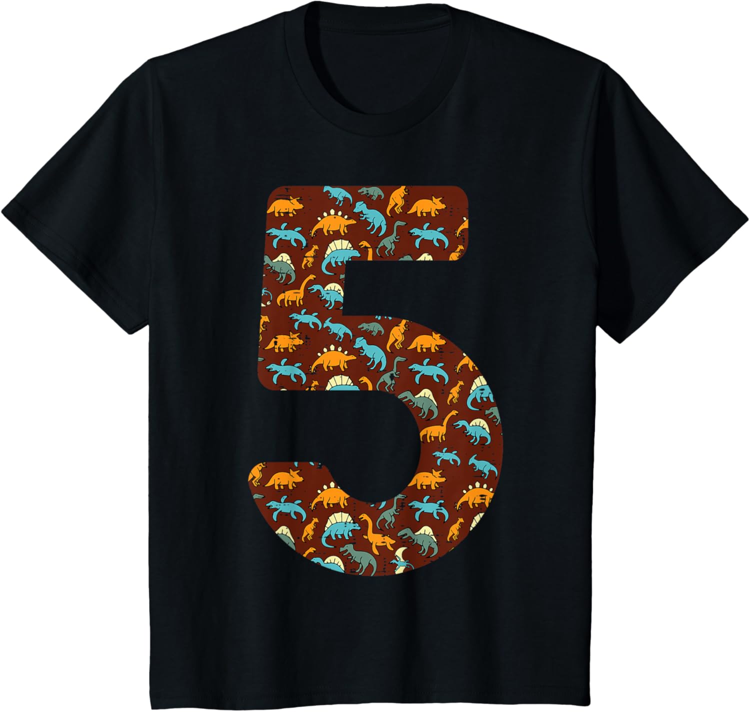 Kids 5th Birthday T-Rex Dinosaur Party T-Shirt for Boys - 1