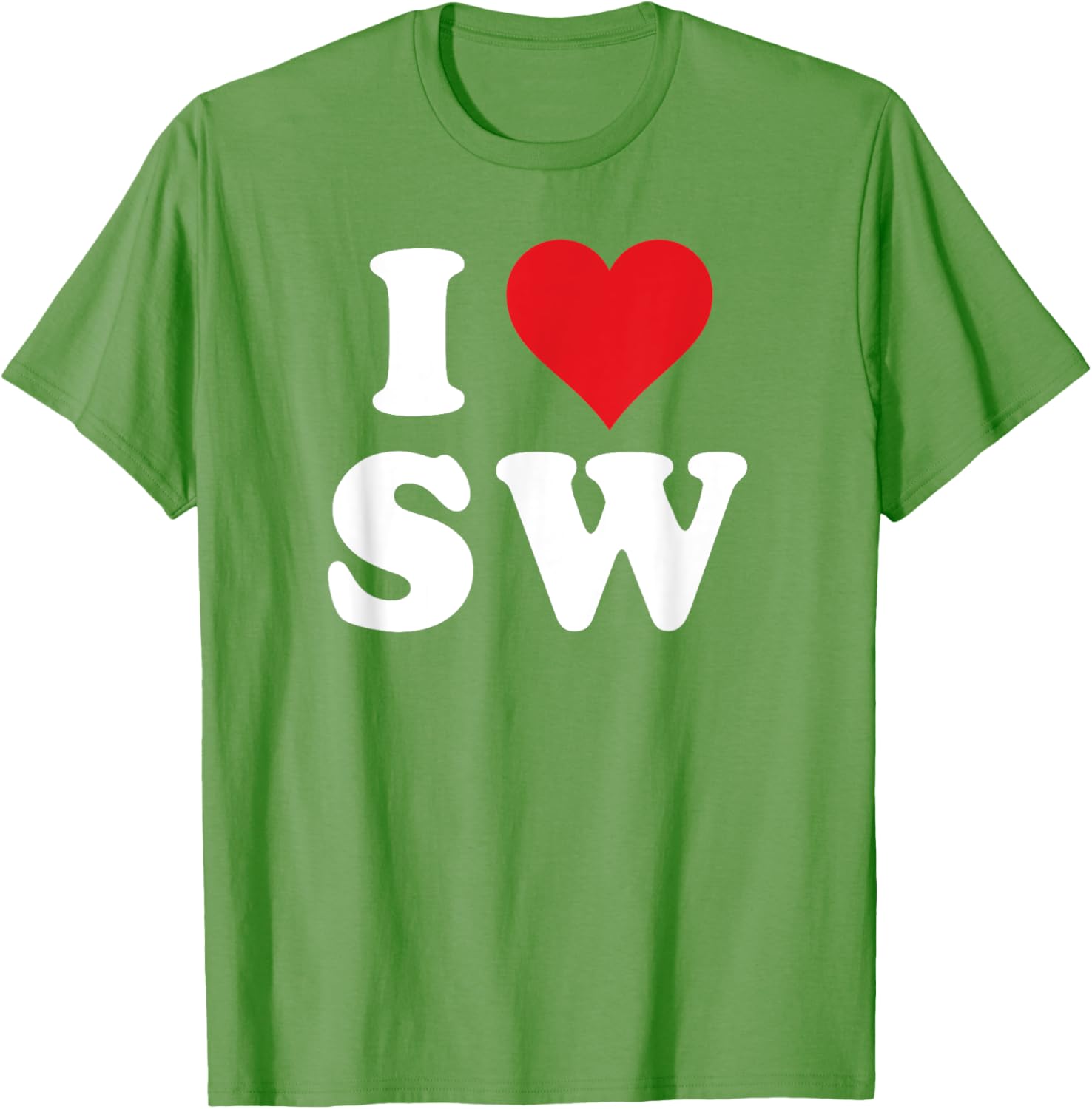I Love SW Initials Heart T-Shirt for Stylish SW Fans and Gift Ideas - 4
