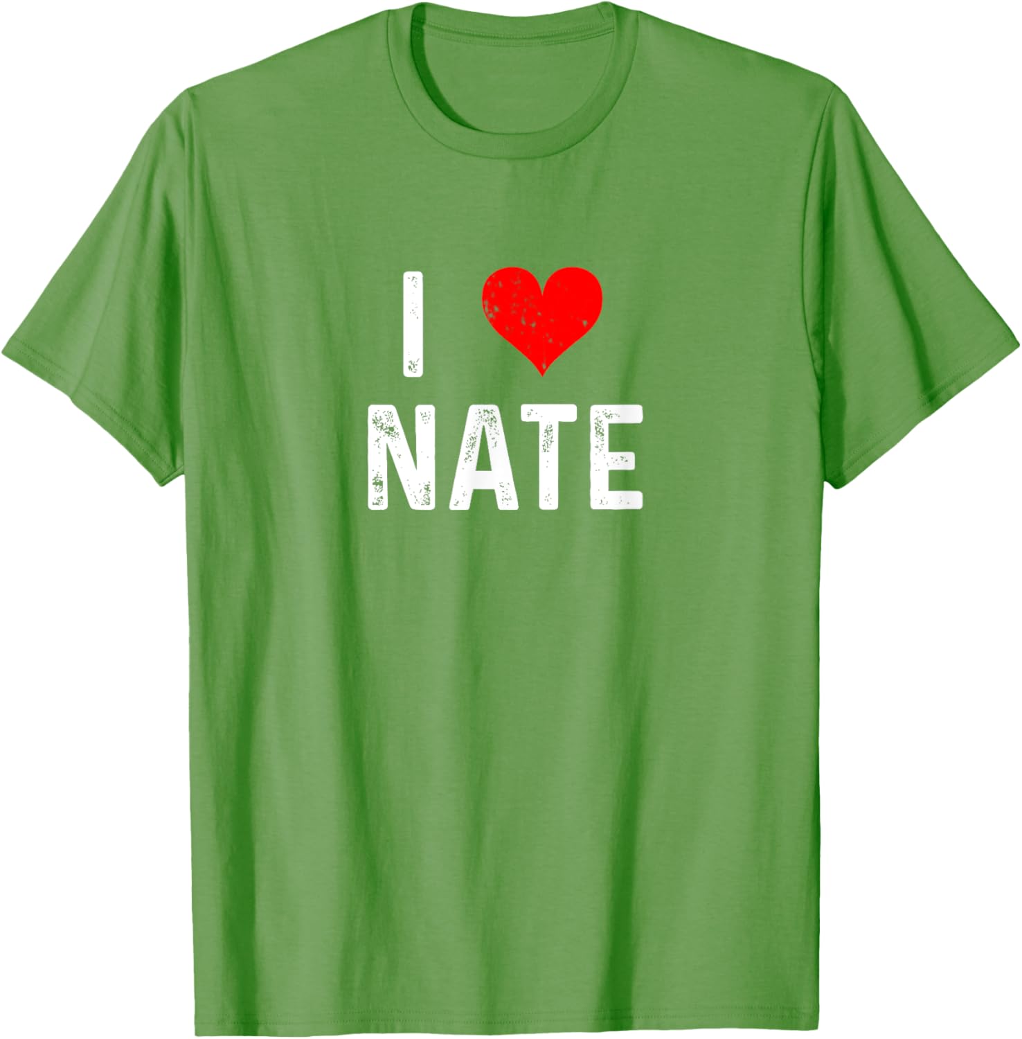 I Love Nate Distressed Heart T-Shirt for Casual Style Lovers - 20