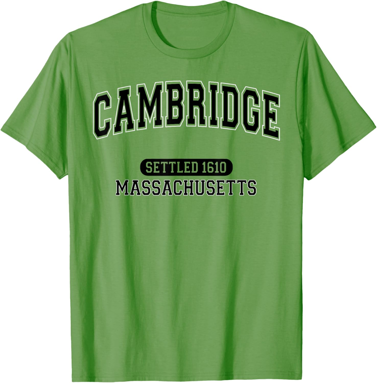 Vintage Arched Black T-Shirt Celebrating Cambridge Massachusetts 1610 - 4