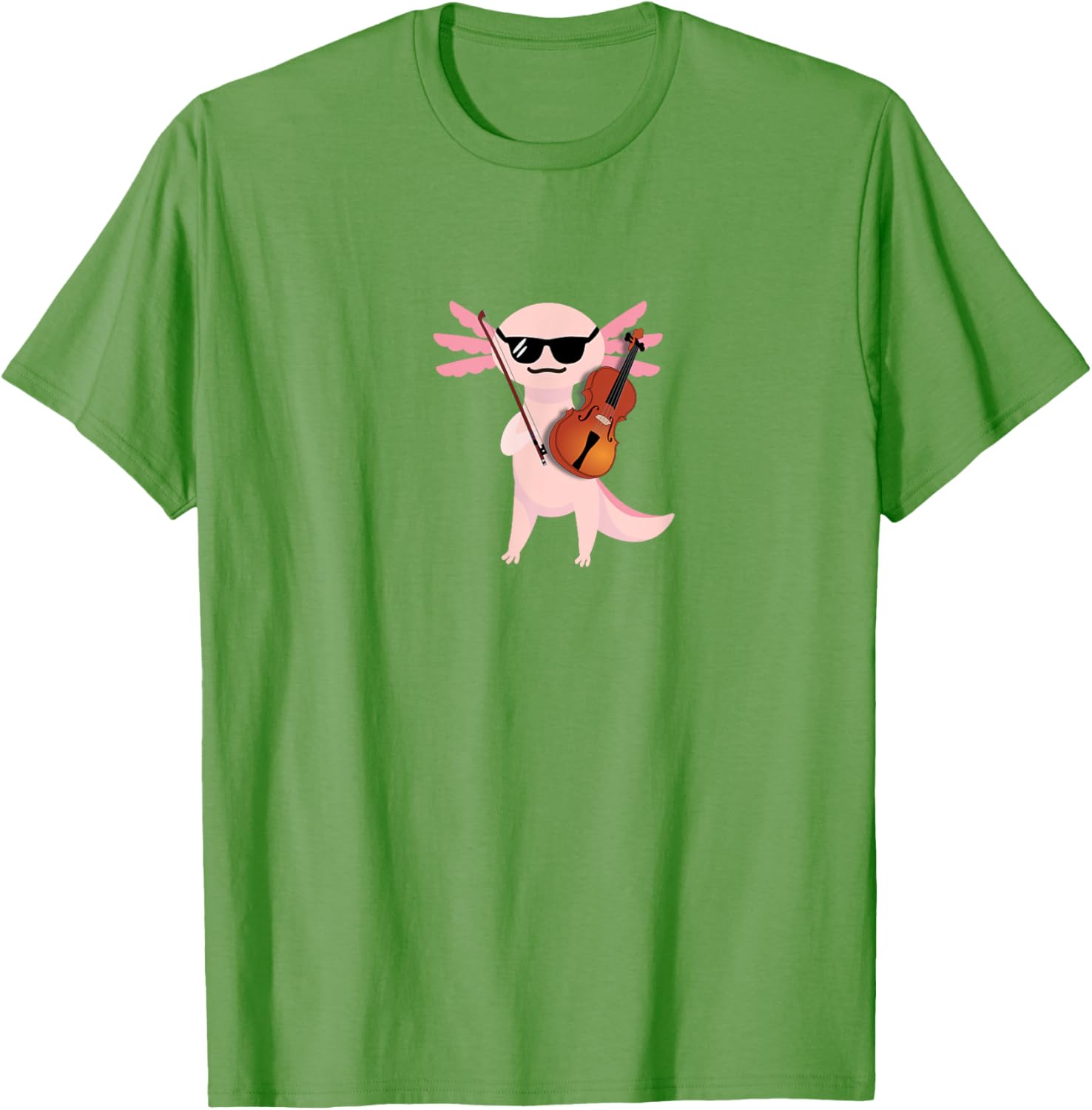 Cute Axolotl T-Shirt with Sunglasses Playing Violin for Fun Style - 13