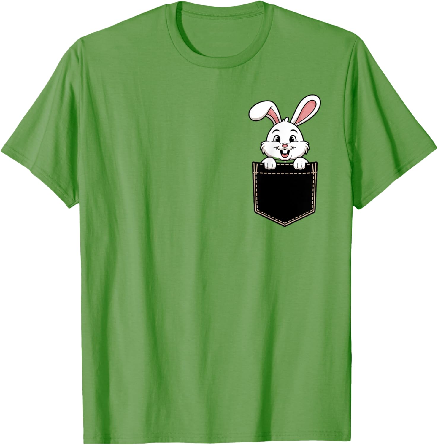 Cute Funny Rabbit Pocket T-Shirt for Men and Women - Adorable Animal Tee - 2