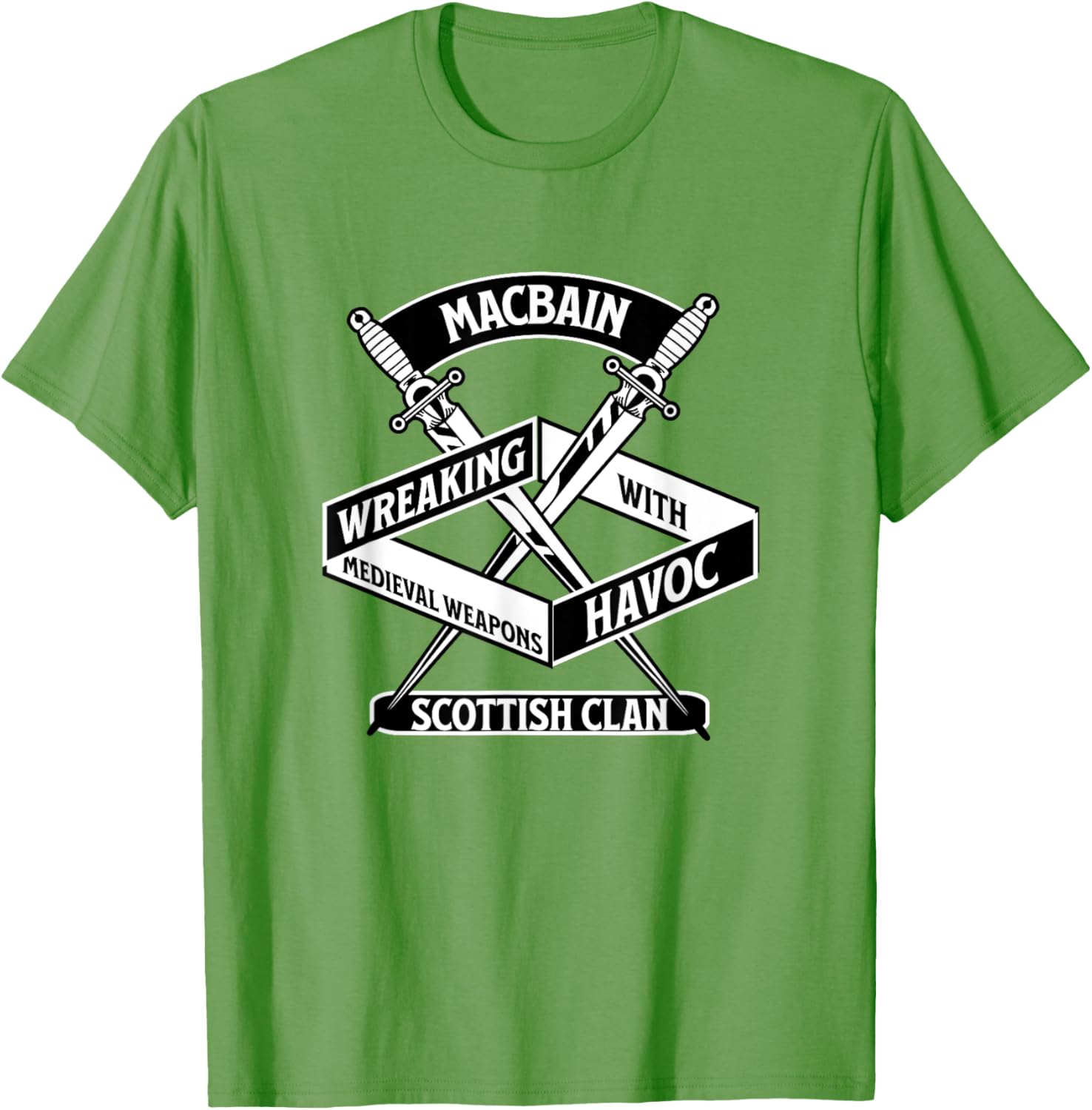 MacBain Clan Wreaking Havoc Medieval Weapons T-Shirt for Men and Women - 22