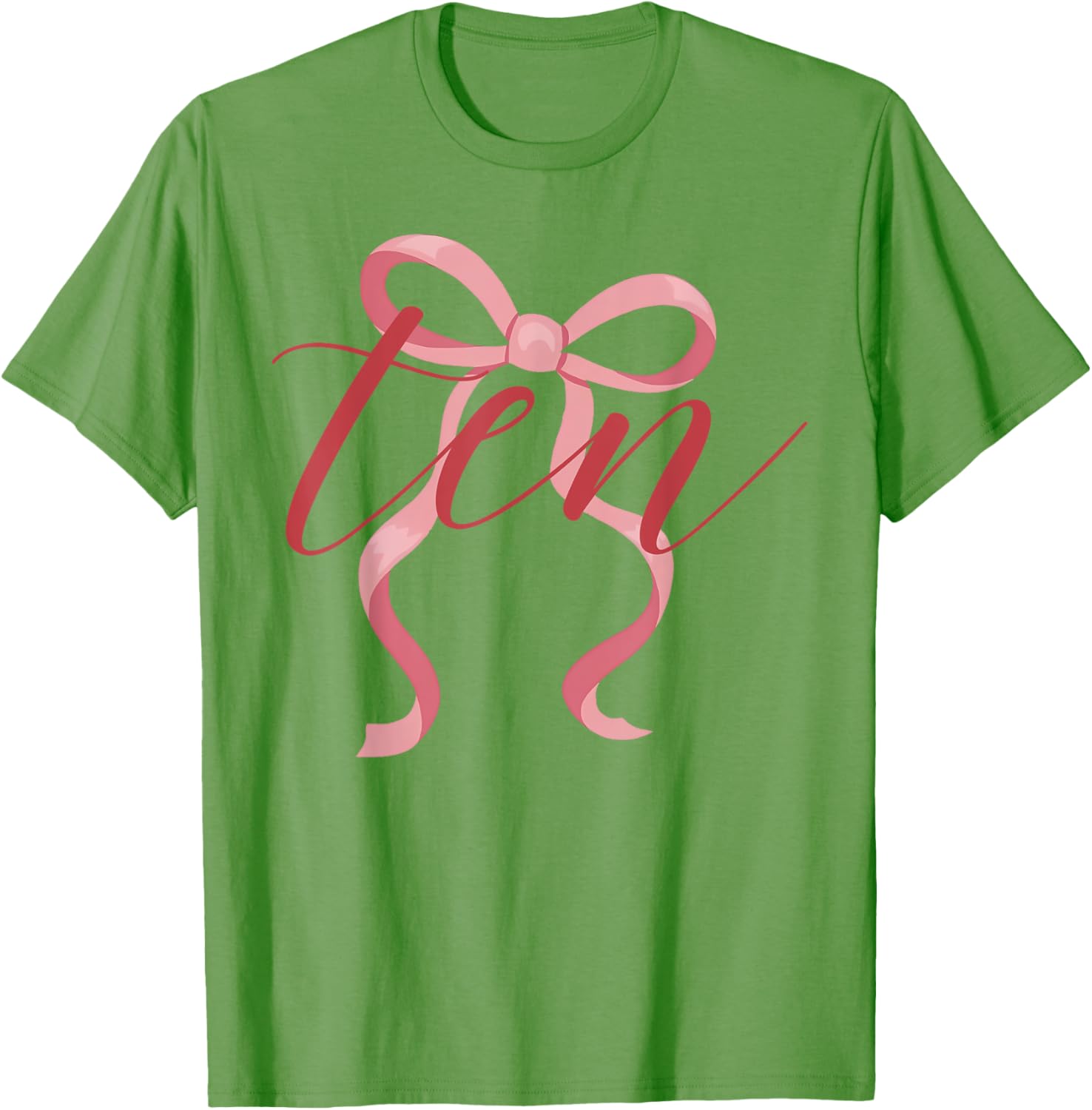 Cute Pink Coquette Bow T-Shirt for 10th Birthday Celebration for Girls - 4