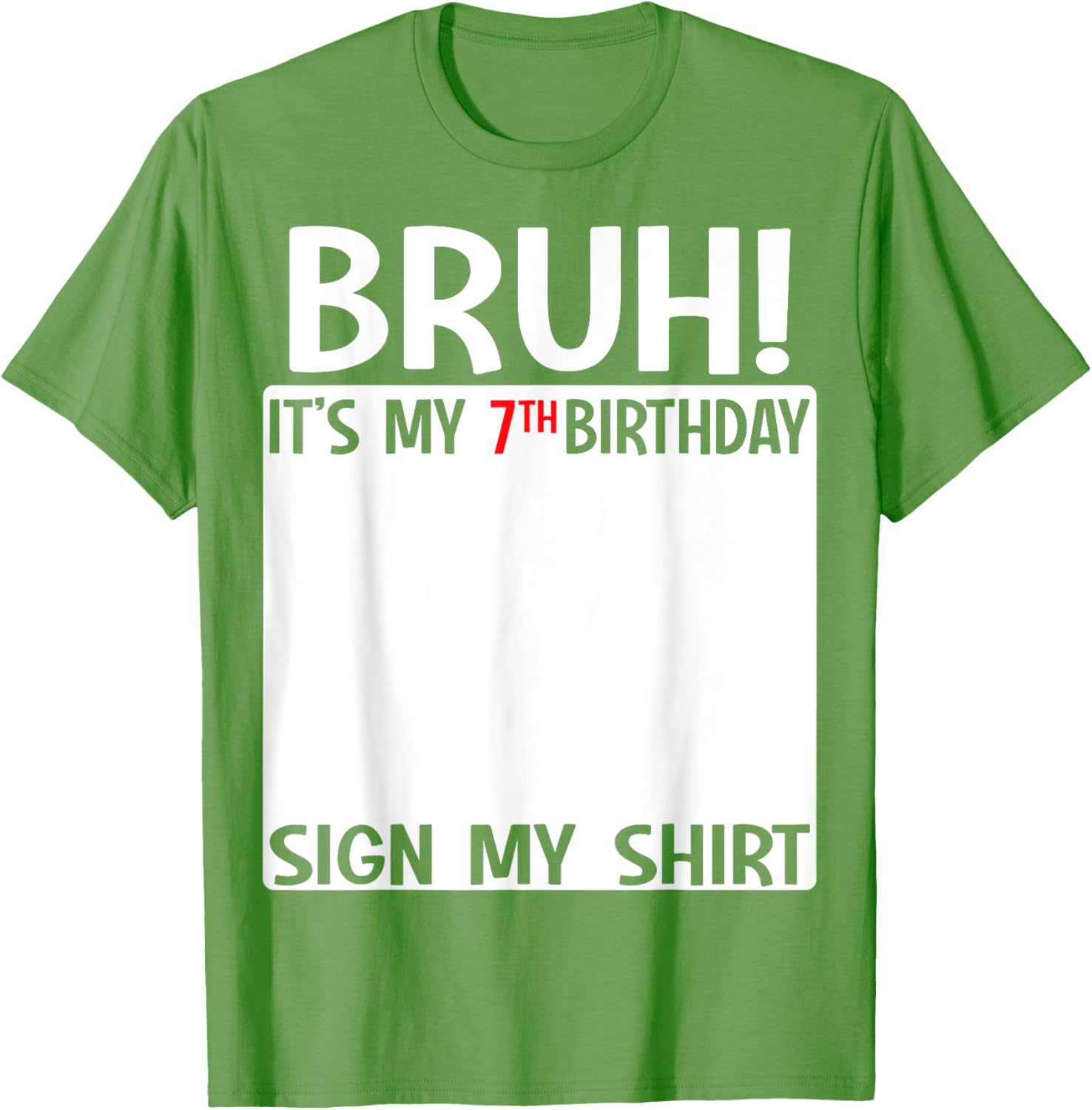 Fun 7th Birthday T-Shirt for Kids Bruh Sign Design Perfect for Celebrations - 19