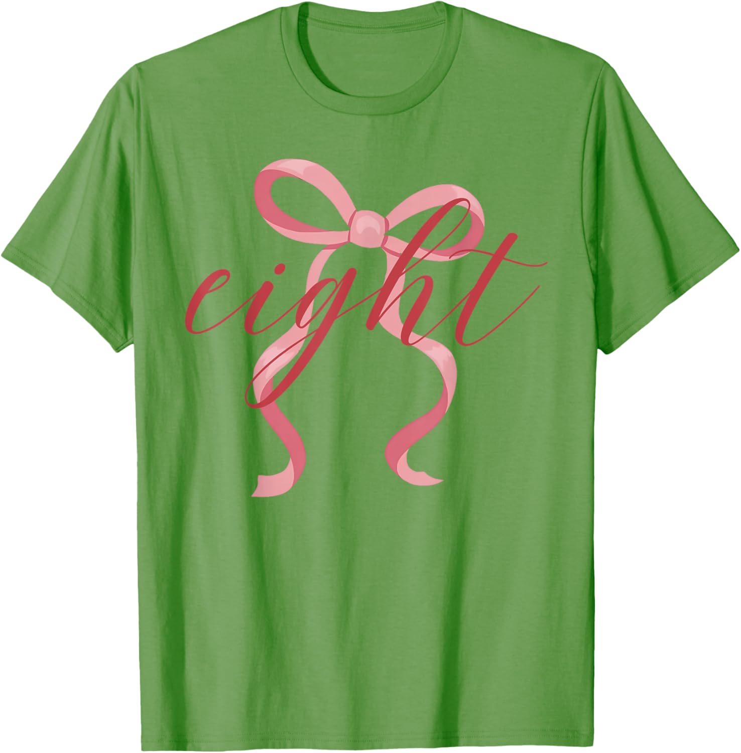 Pink Coquette Bow T-Shirt for 8 Year Old Girl's Birthday Celebration - 10