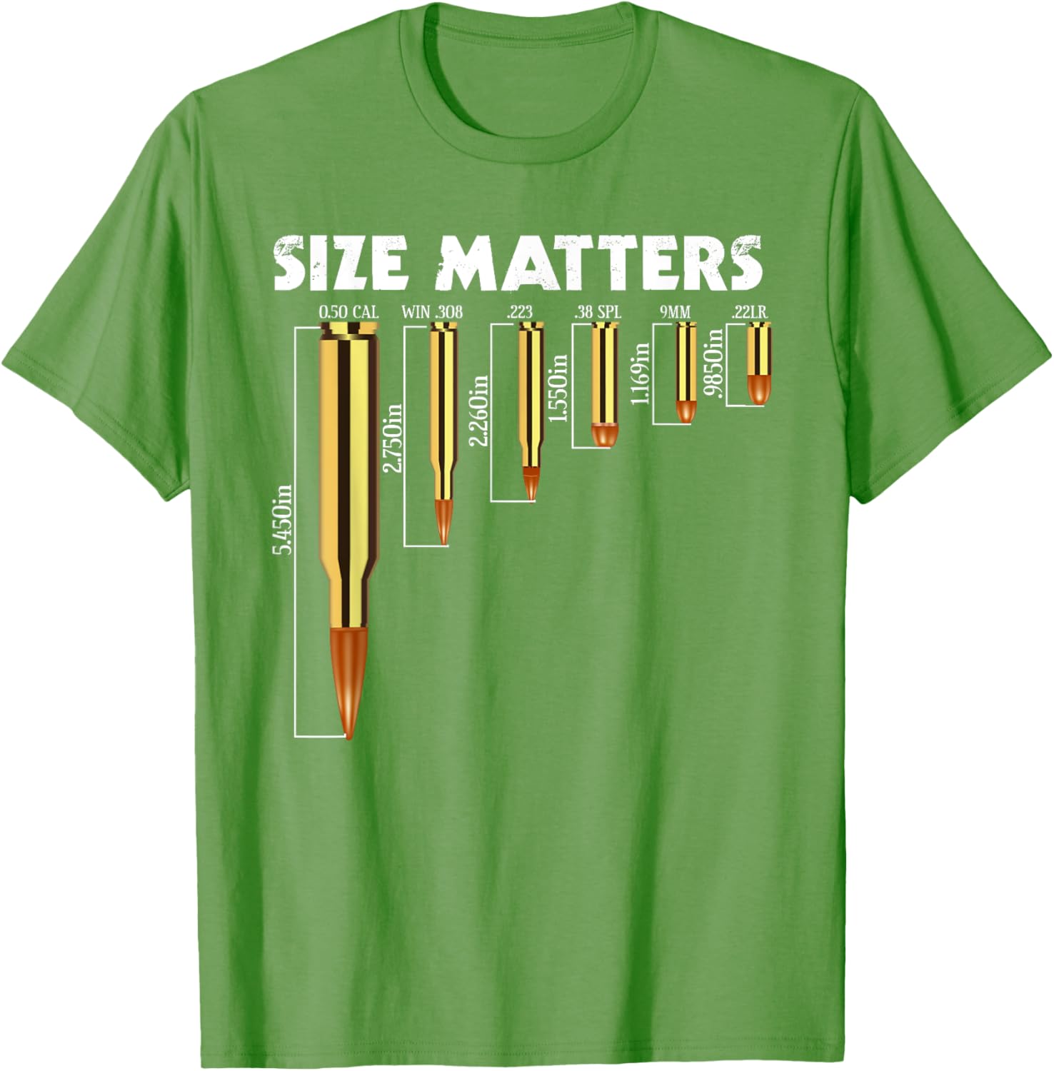 Size Matters T-Shirt for Bullet Lovers, Perfect Caliber Graphic Tee - 14