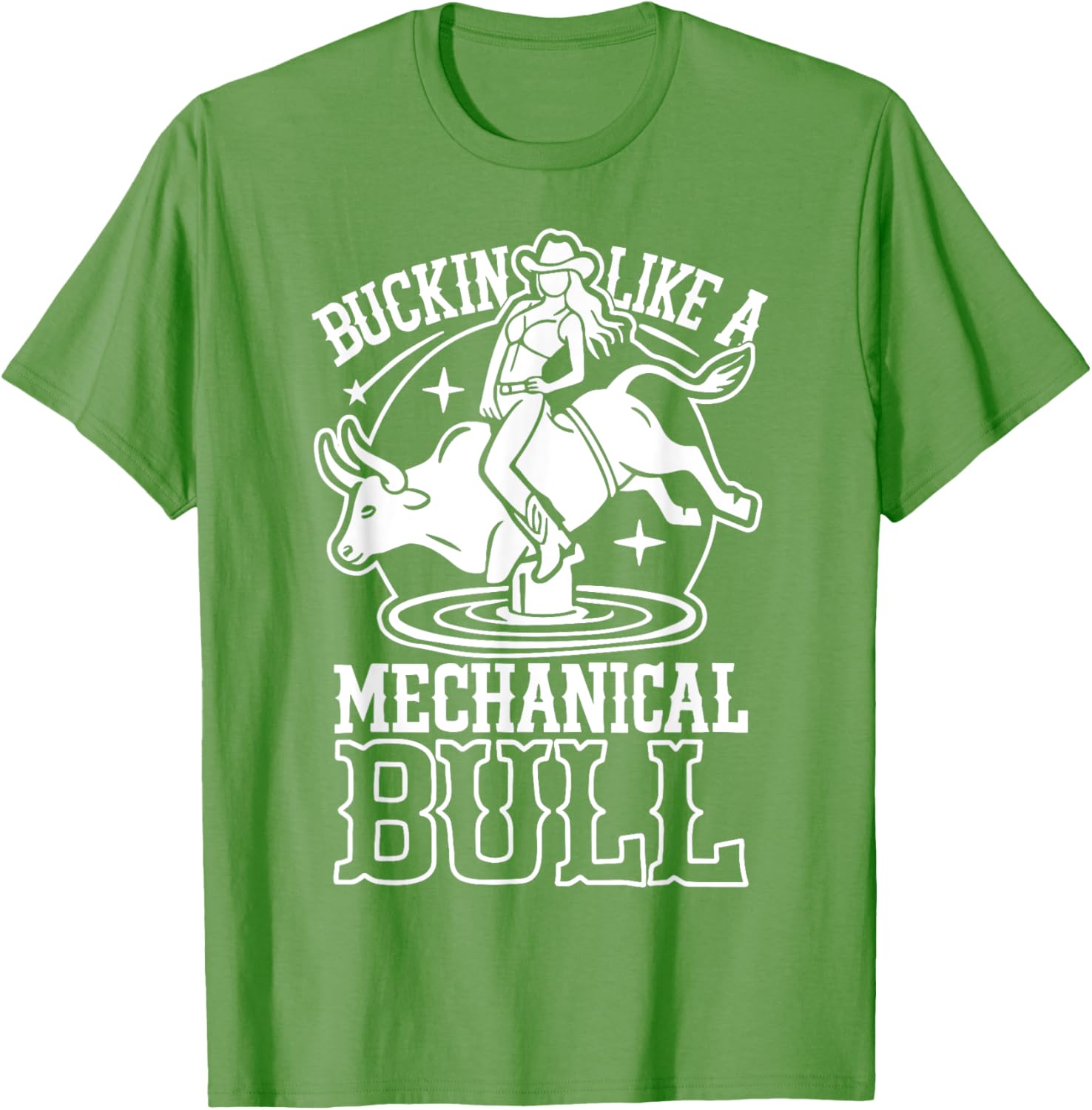 Funny Cowgirl T-Shirt Buckin Like a Mechanical Bull Rodeo Apparel - 20