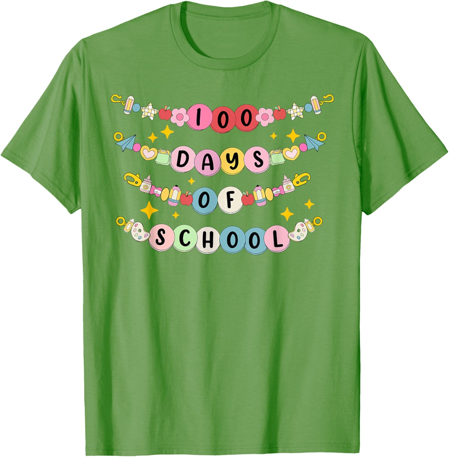 Happy 100 Days of School Bracelet and T-Shirt for Students and Teachers - 8
