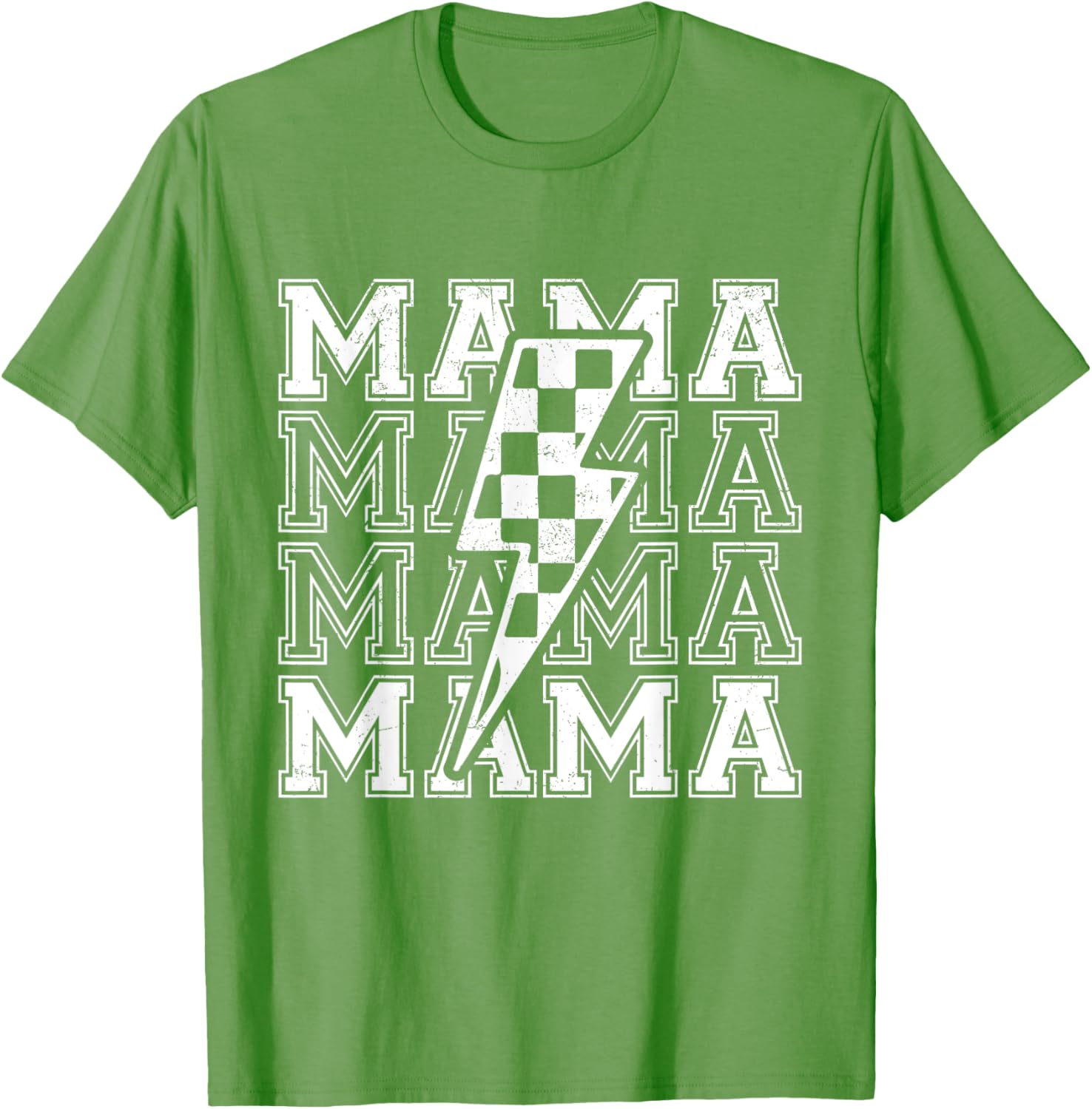 Mama Lightning Bolt Checkered T-Shirt for Cool Moms - Perfect Mother's Day Gift - 2