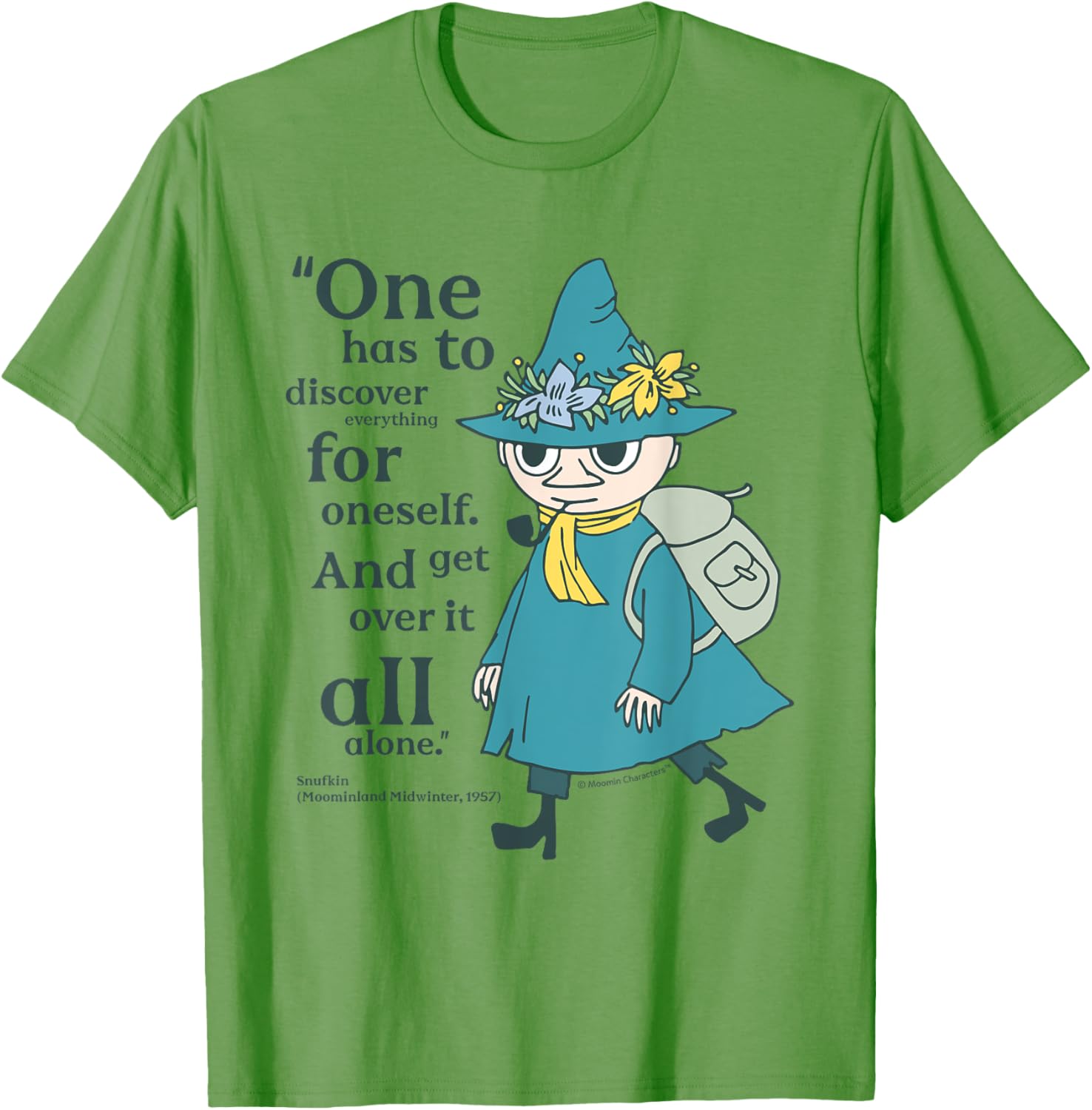 Moomin Midwinter Snufkin Quote T-Shirt for Fans of Moominland Adventure - 7
