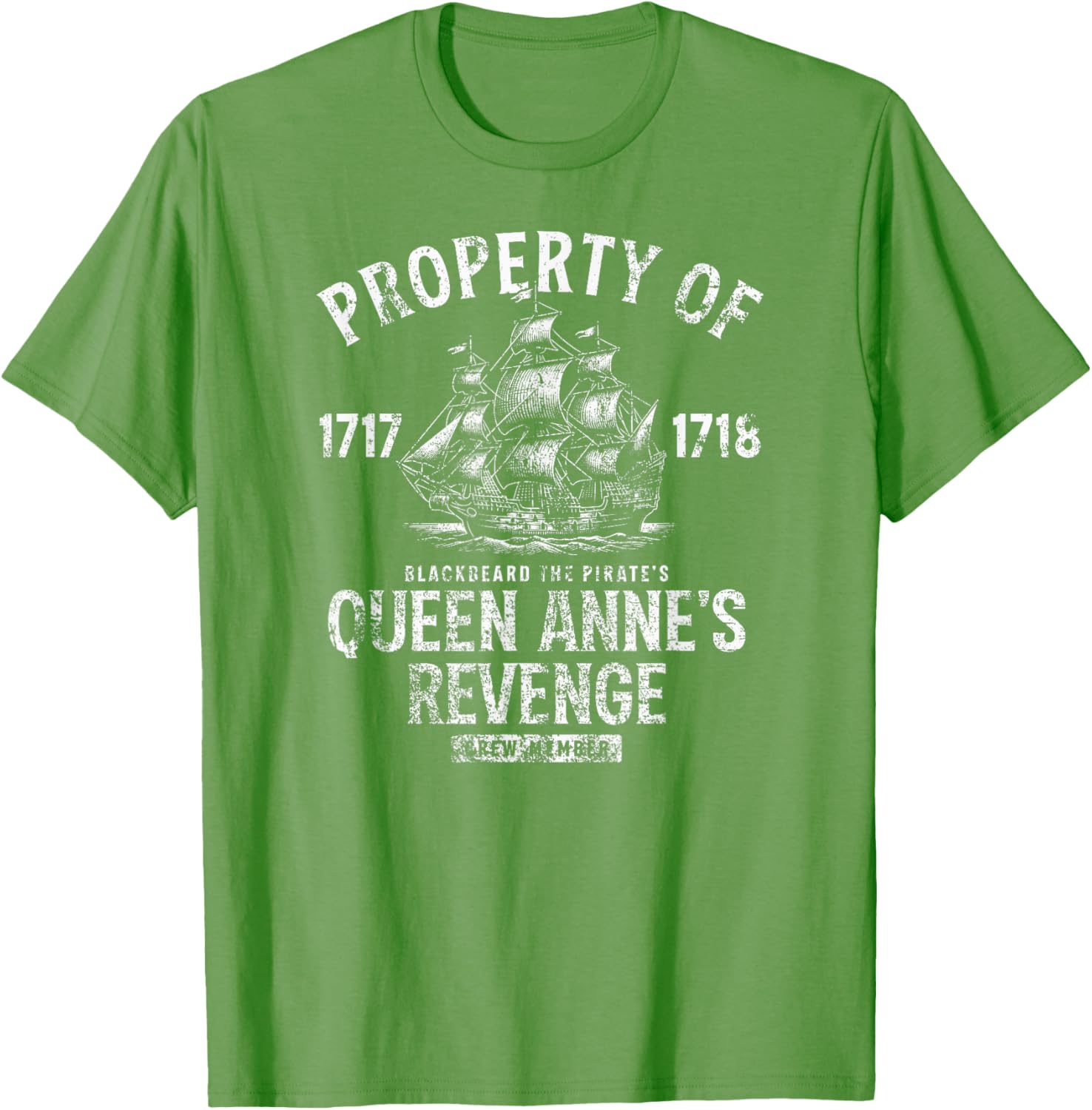 Blackbeard's Queen Anne's Revenge Distressed T-Shirt for Casual Style - 21