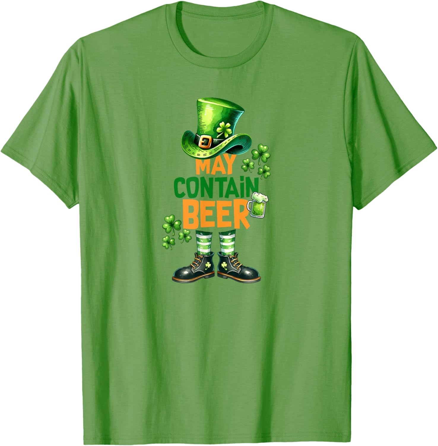 Funny May Contain Beer St Patrick's Day T-Shirt for Celebrations - 16