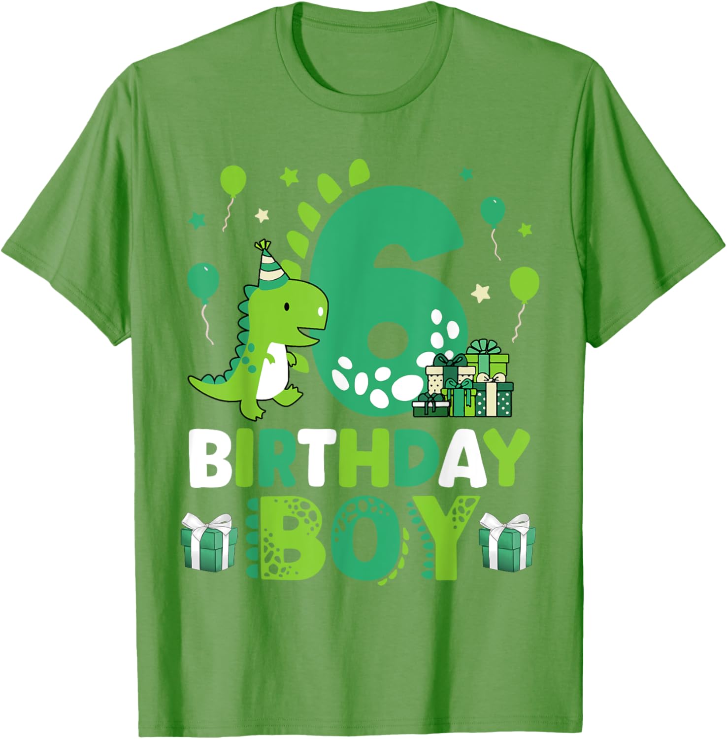 Adorable T Rex Dinosaur Shirt for Boys 6th Birthday Celebration - 11