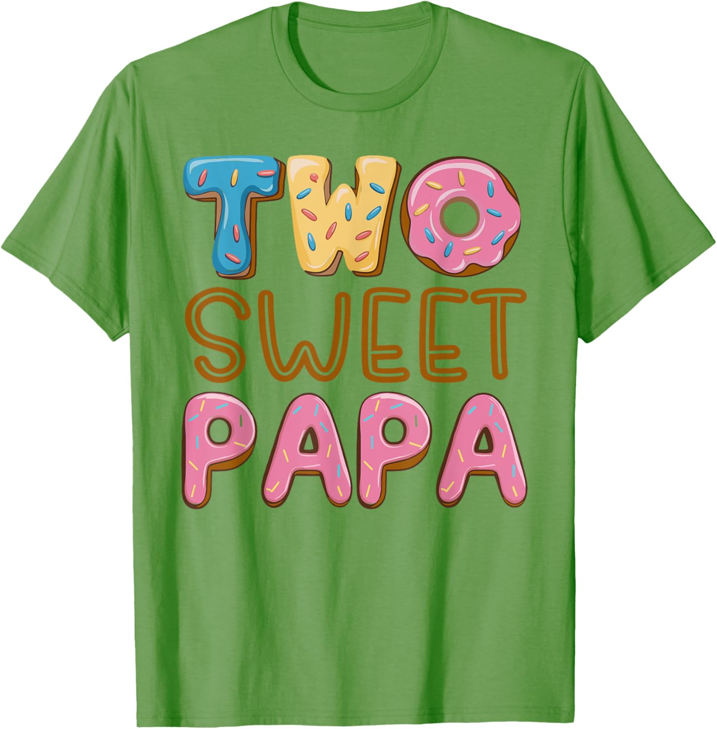 Papa of Two Sweet Donuts Birthday T-Shirt for Dad - Cute Party Wear - 3