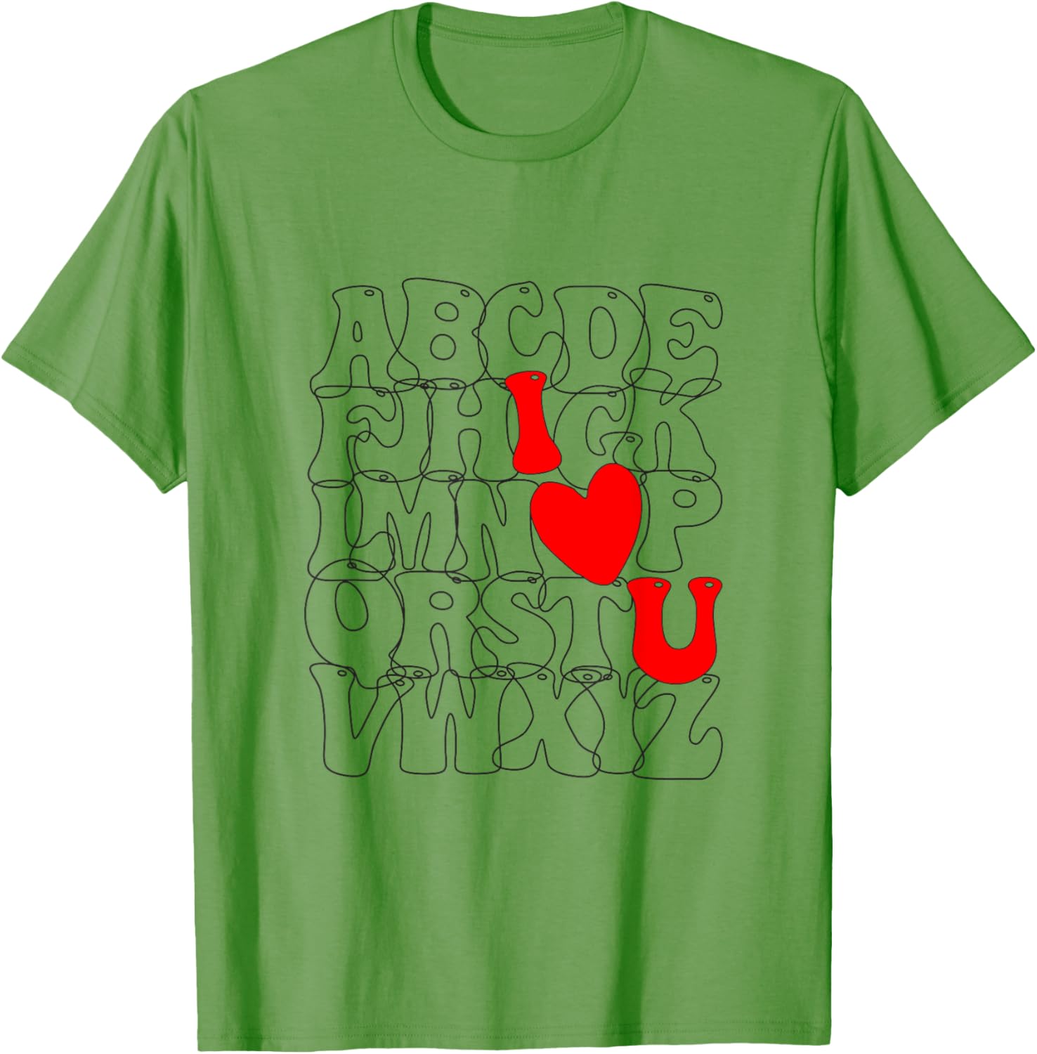 Cute Alphabet ABC I Love You Heart T-Shirt for Valentine's Day Fun - 4