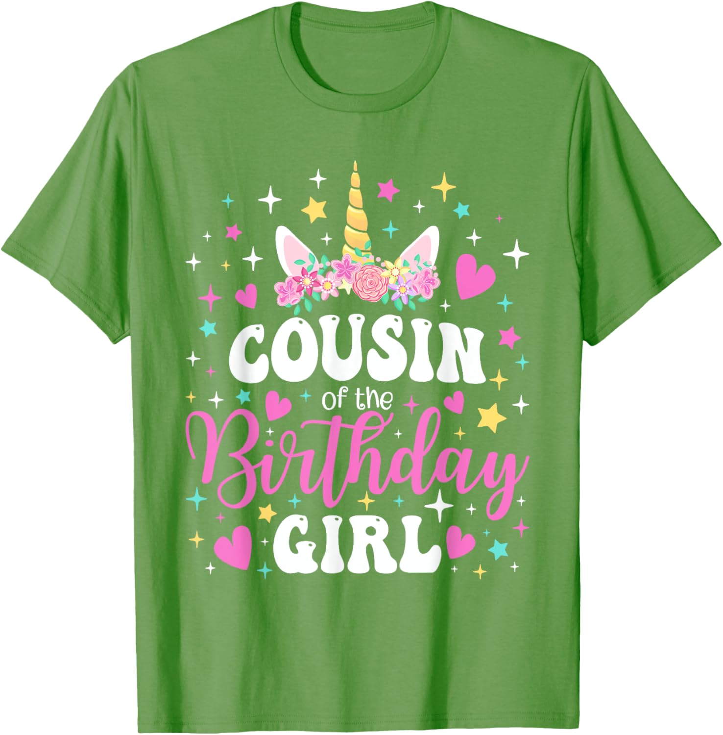 Unicorn Cousin of the Birthday Girl Matching Family T-Shirt Fun Gift - 6