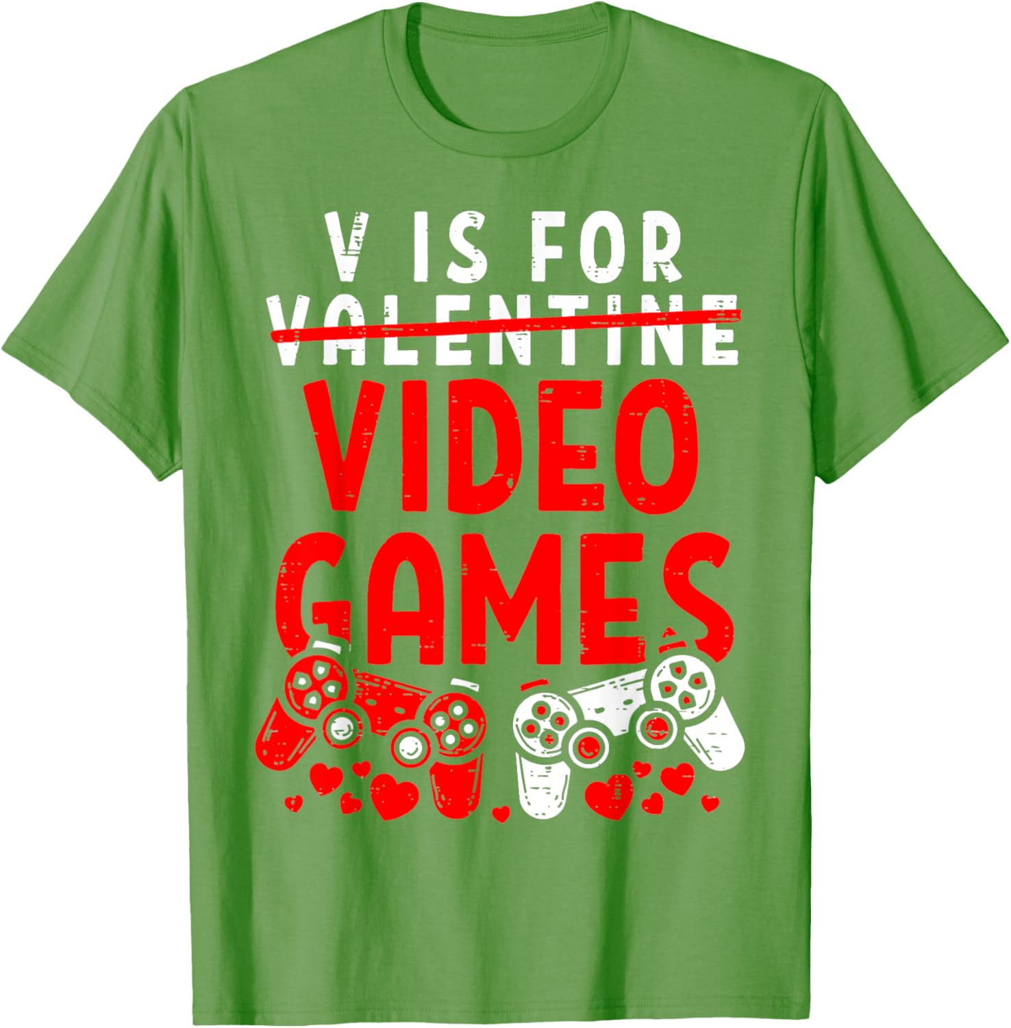 Funny V Is For Video Games Valentine's Day T-Shirt for Gamer Men - 24