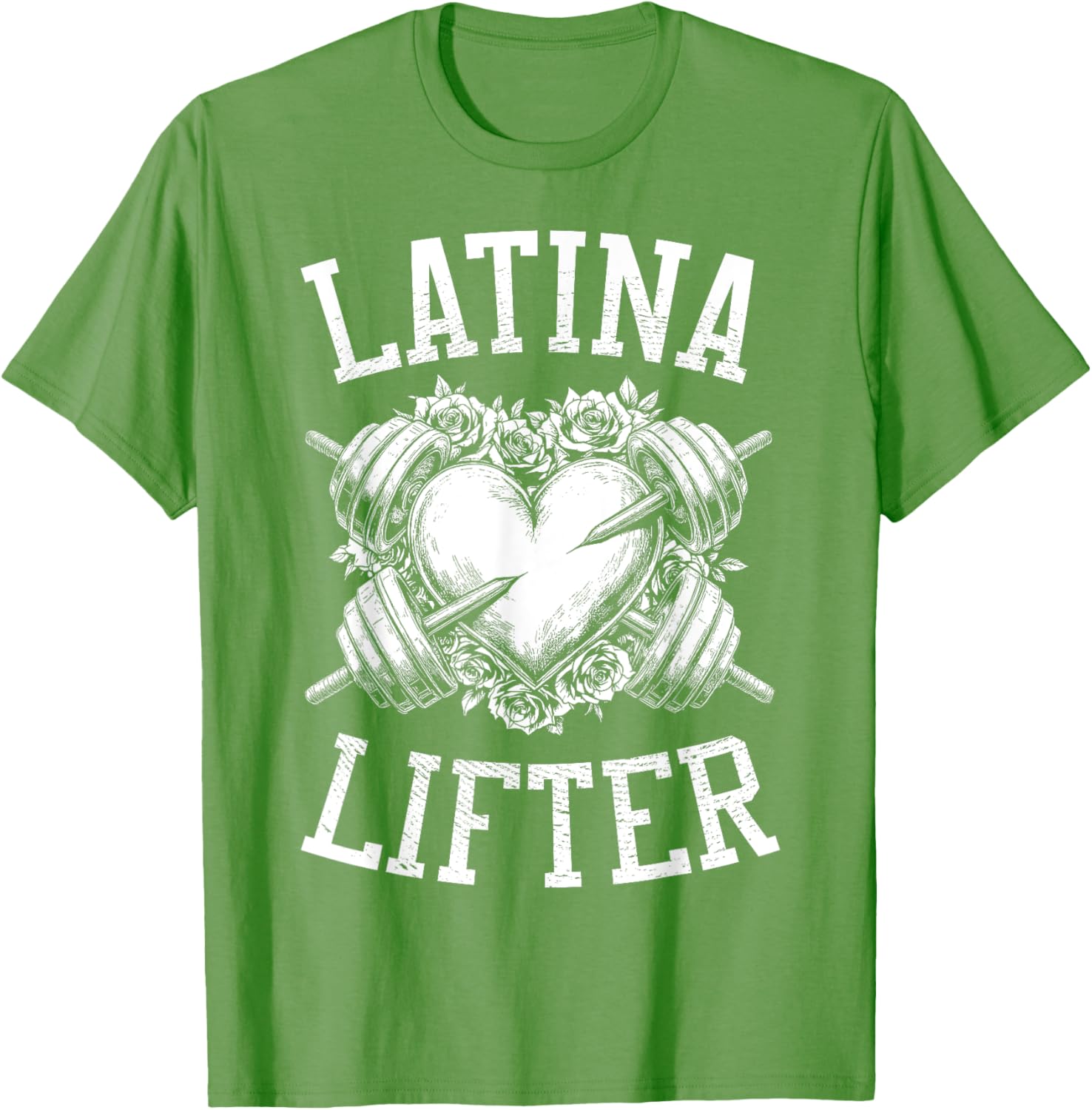 Latina Lifter Heart Fitness T-Shirt for Hispanic Gym Lovers - 27