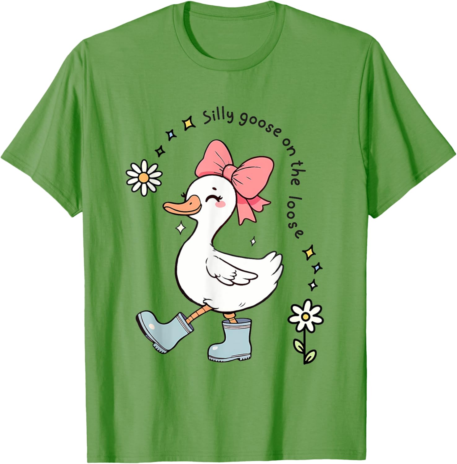 Funny Silly Goose On The Loose Kids T-Shirt for Girls - Adorable Design - 18