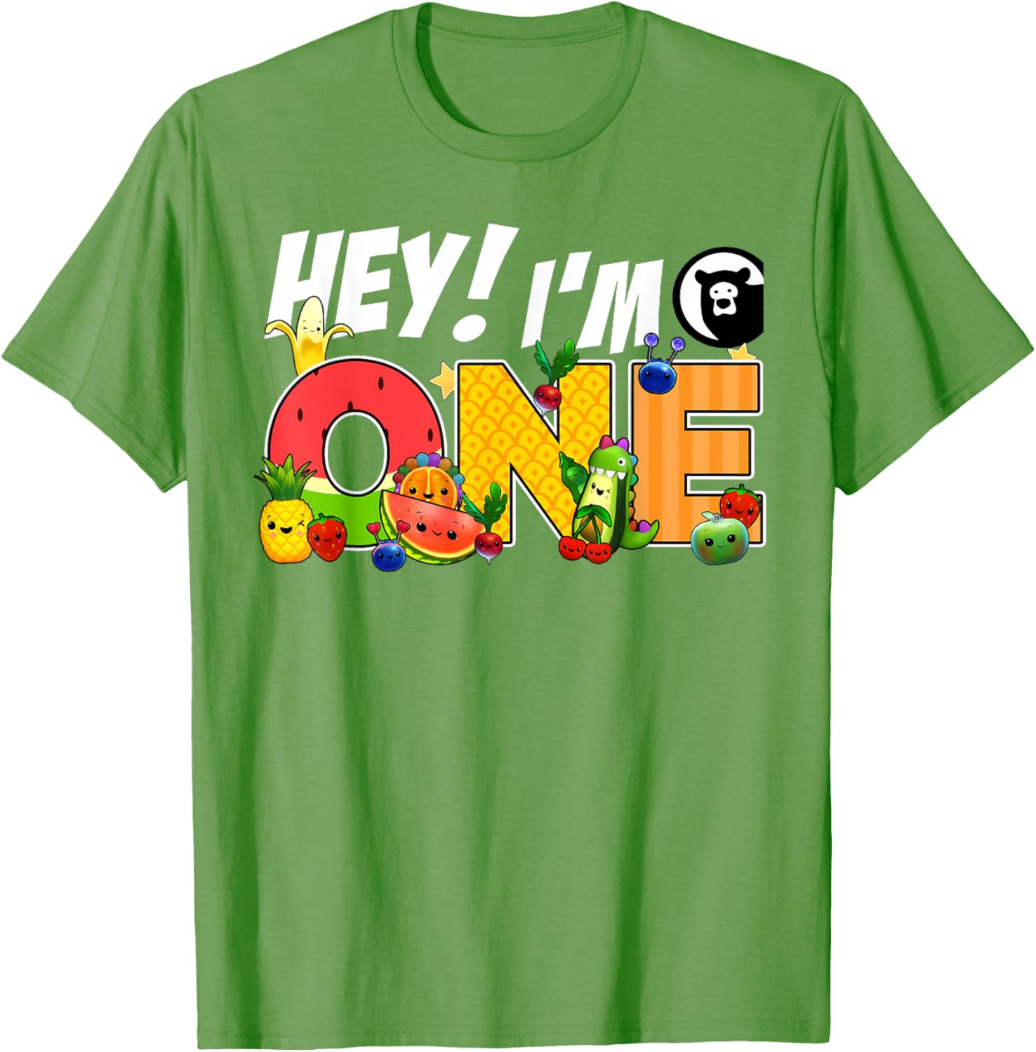 Funny Hey I'm One Birthday Boy T-Shirt for Kids with Cute Fruit Design - 2