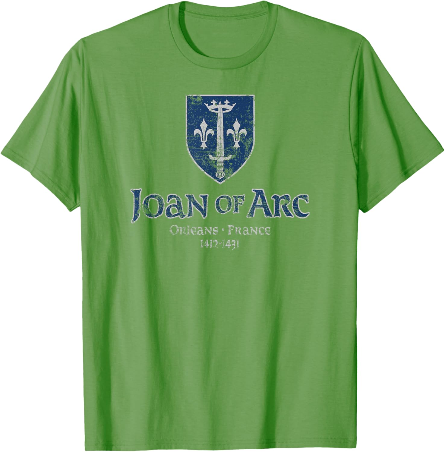 Distressed Joan of Arc Crest Orleans T-Shirt for History Lovers - 9