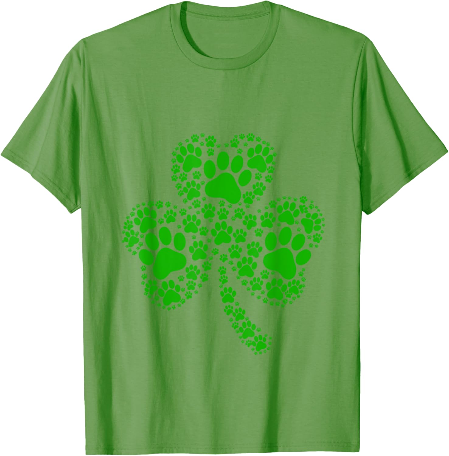 Irish Dog Lover T-Shirt with Shamrock and Paw Print for St Patricks Day - 15