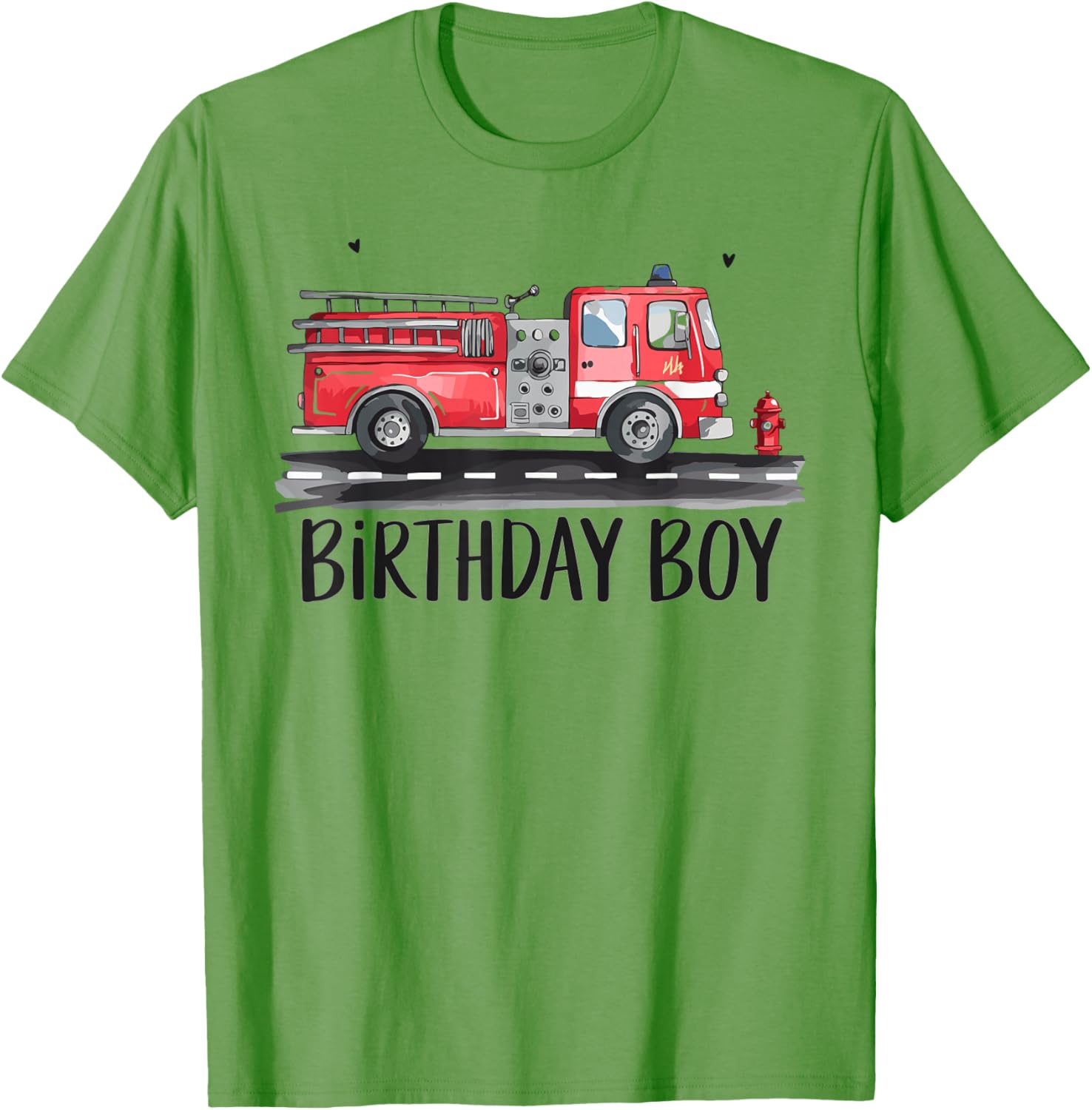 Fire Truck Firefighter Birthday T-Shirt for Boys Family Party - 2