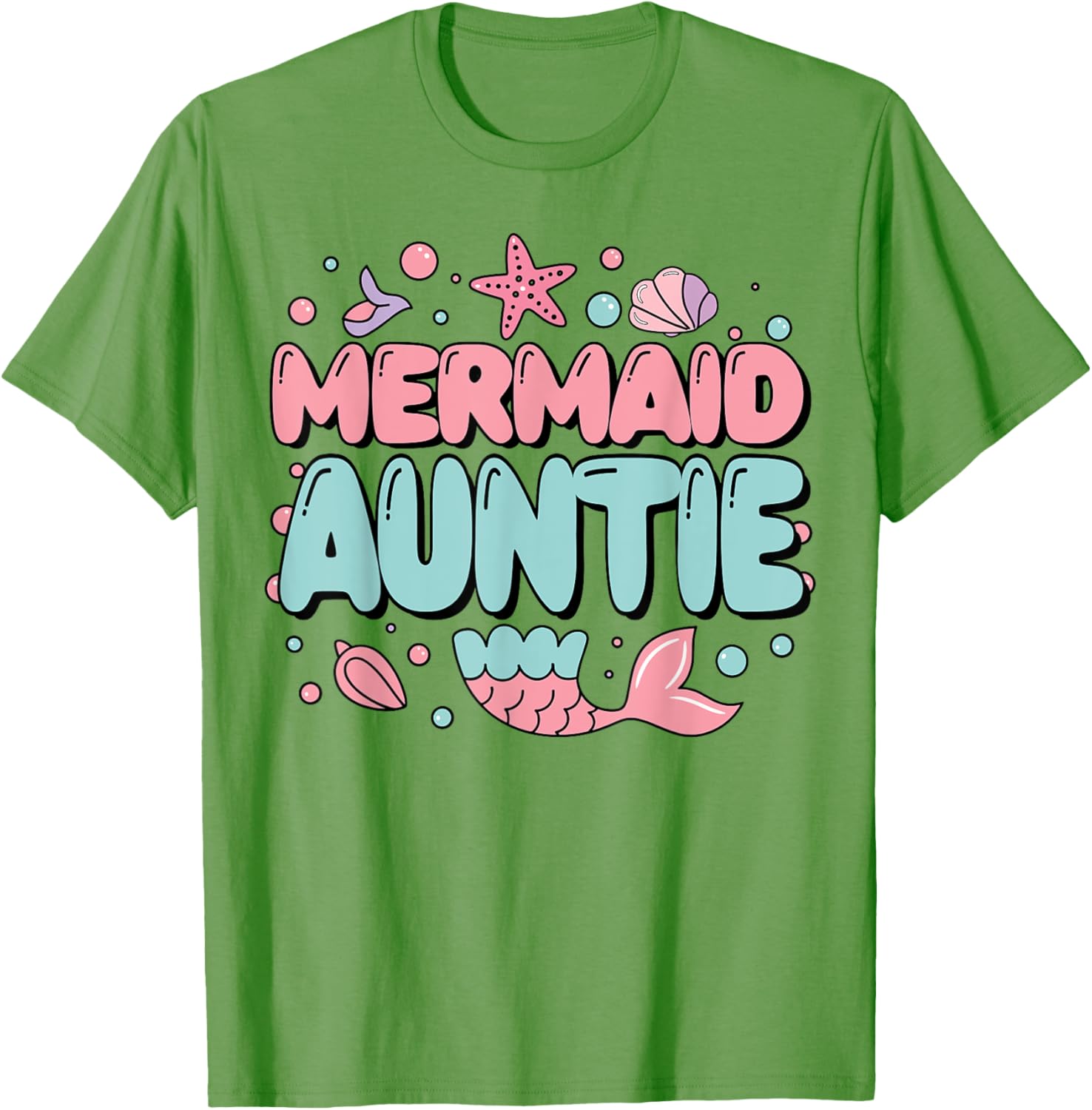 Auntie of The Birthday Mermaid Family Matching Party T-Shirt for Fun Celebrations - 2