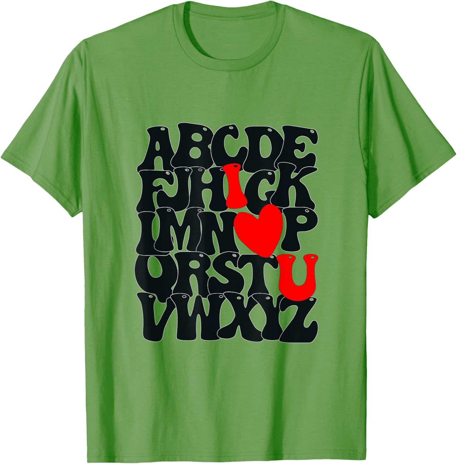 Cute Alphabet ABC I Love You Heart T-Shirt for Valentine's Day Gift - 7