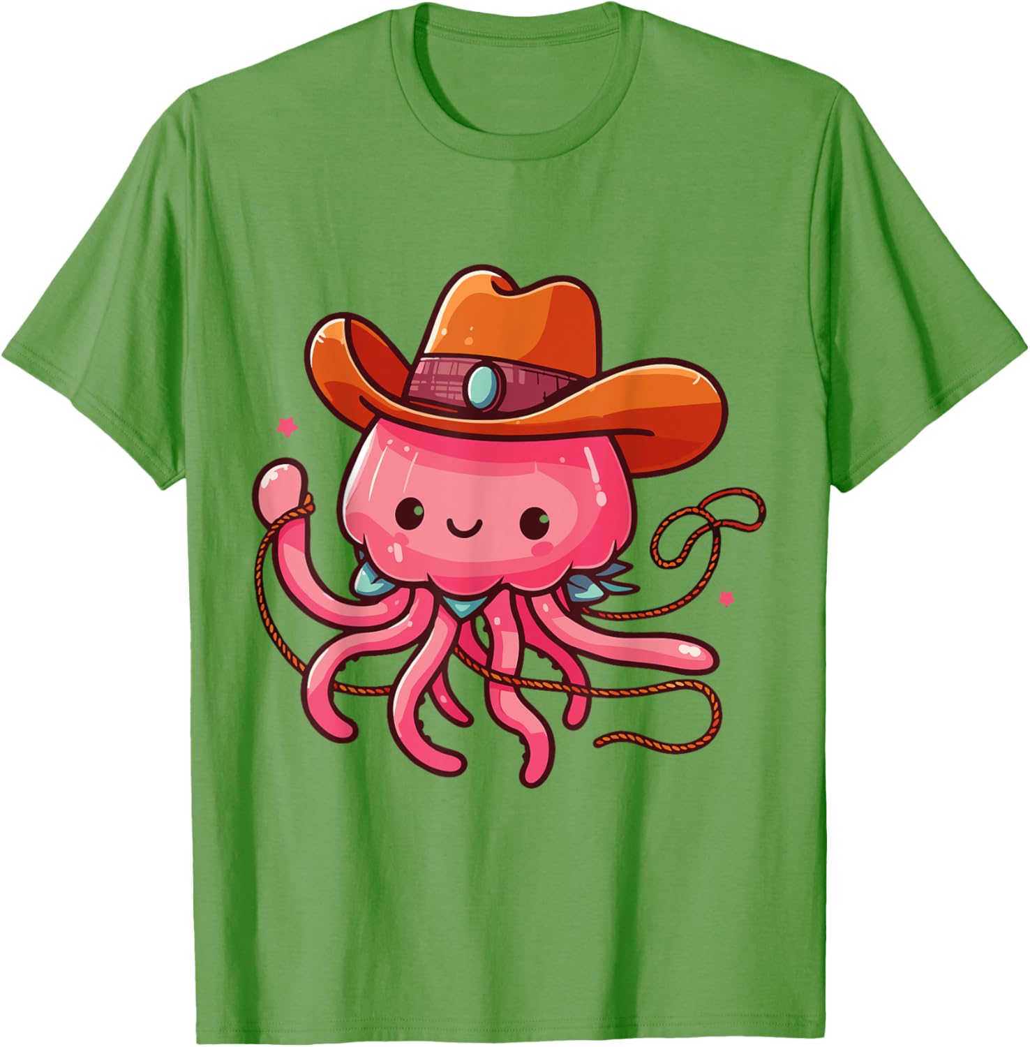 Western Rodeo Cowboy Hat and Jellyfish Texas Animals T-Shirt for Men - 20