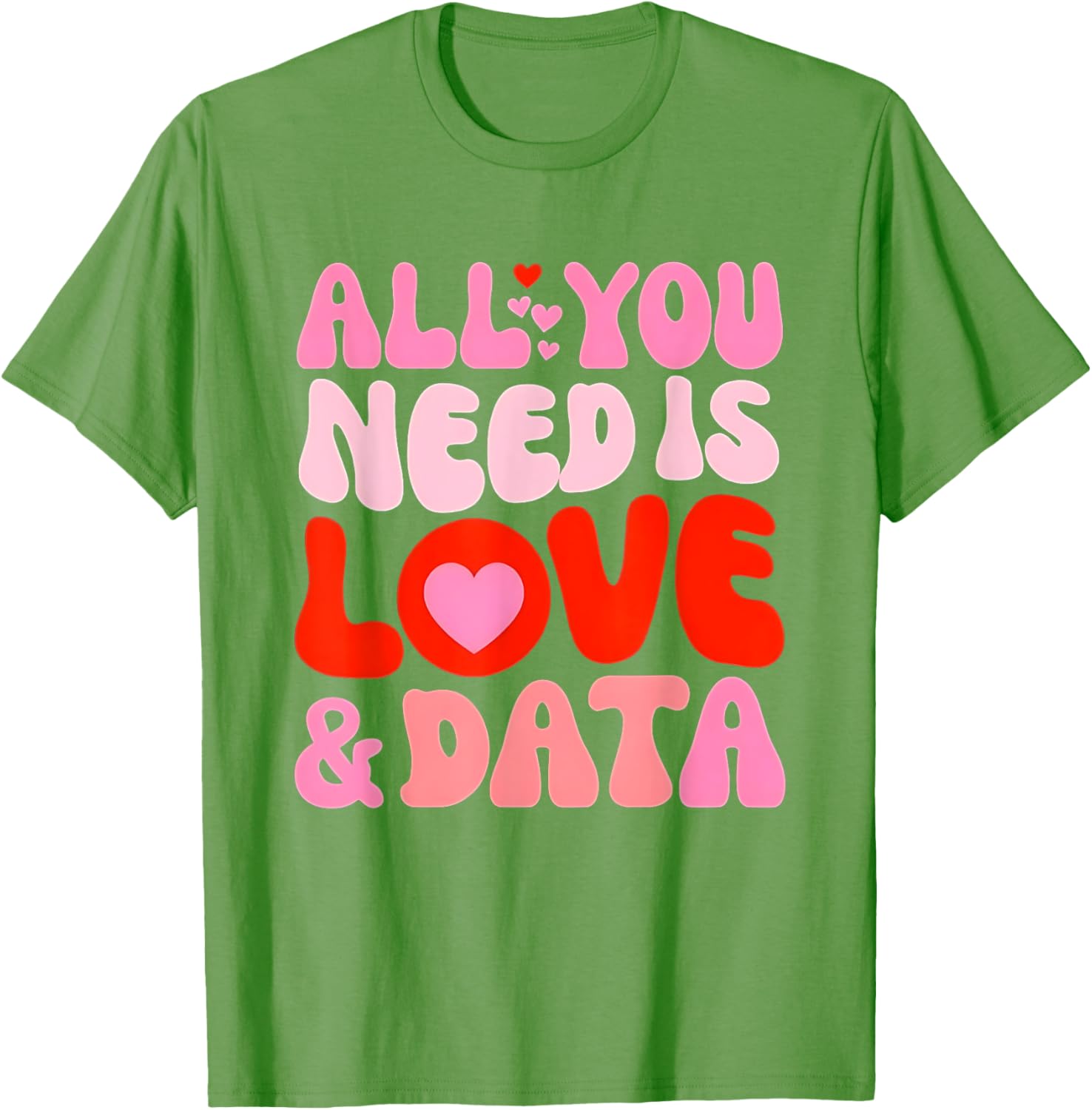 Retro Love and Data Teacher Valentine's Day T-Shirt for Educators - 6