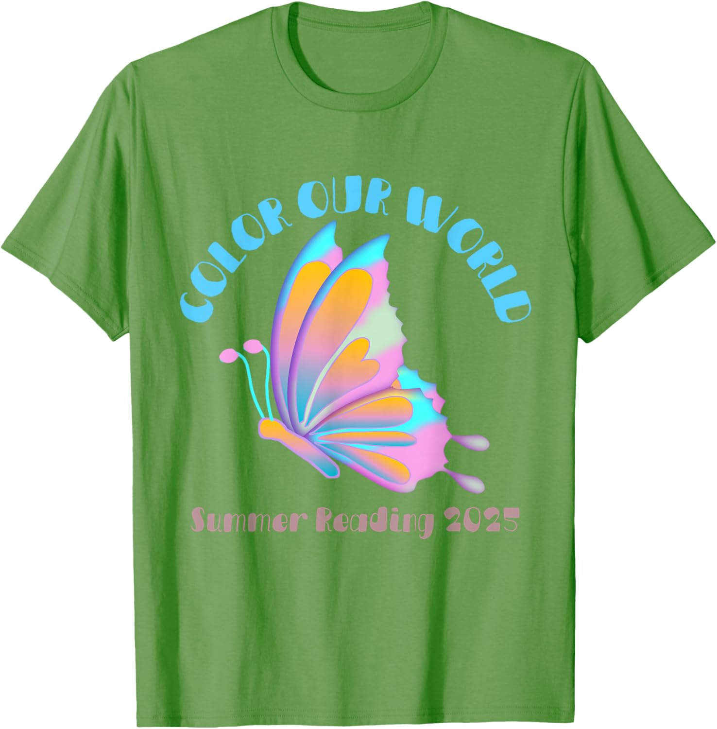 Color Our World Summer 2025 Butterfly T-Shirt for Reading Enthusiasts - 1