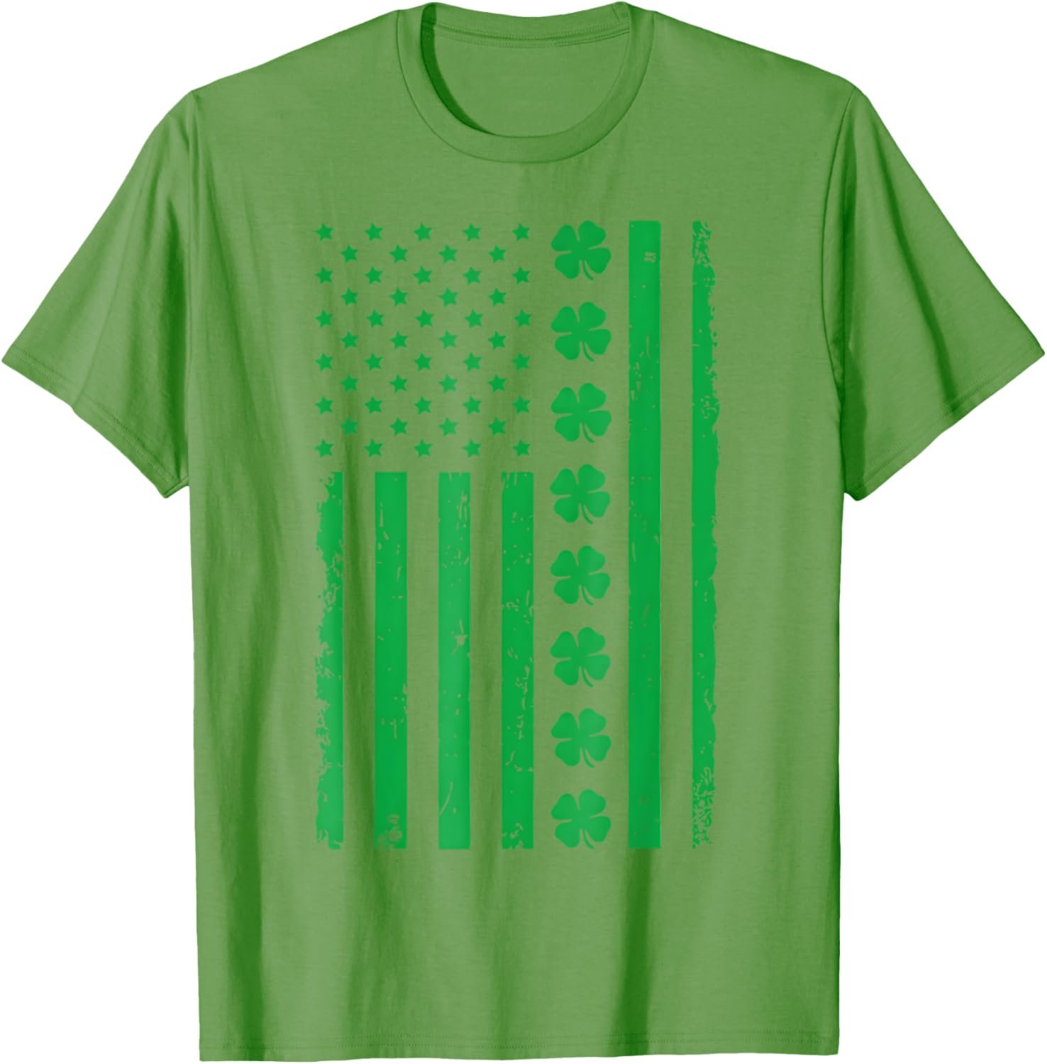 Stunning US American Flag T-Shirt with Shamrocks for St. Patrick's Day - 6