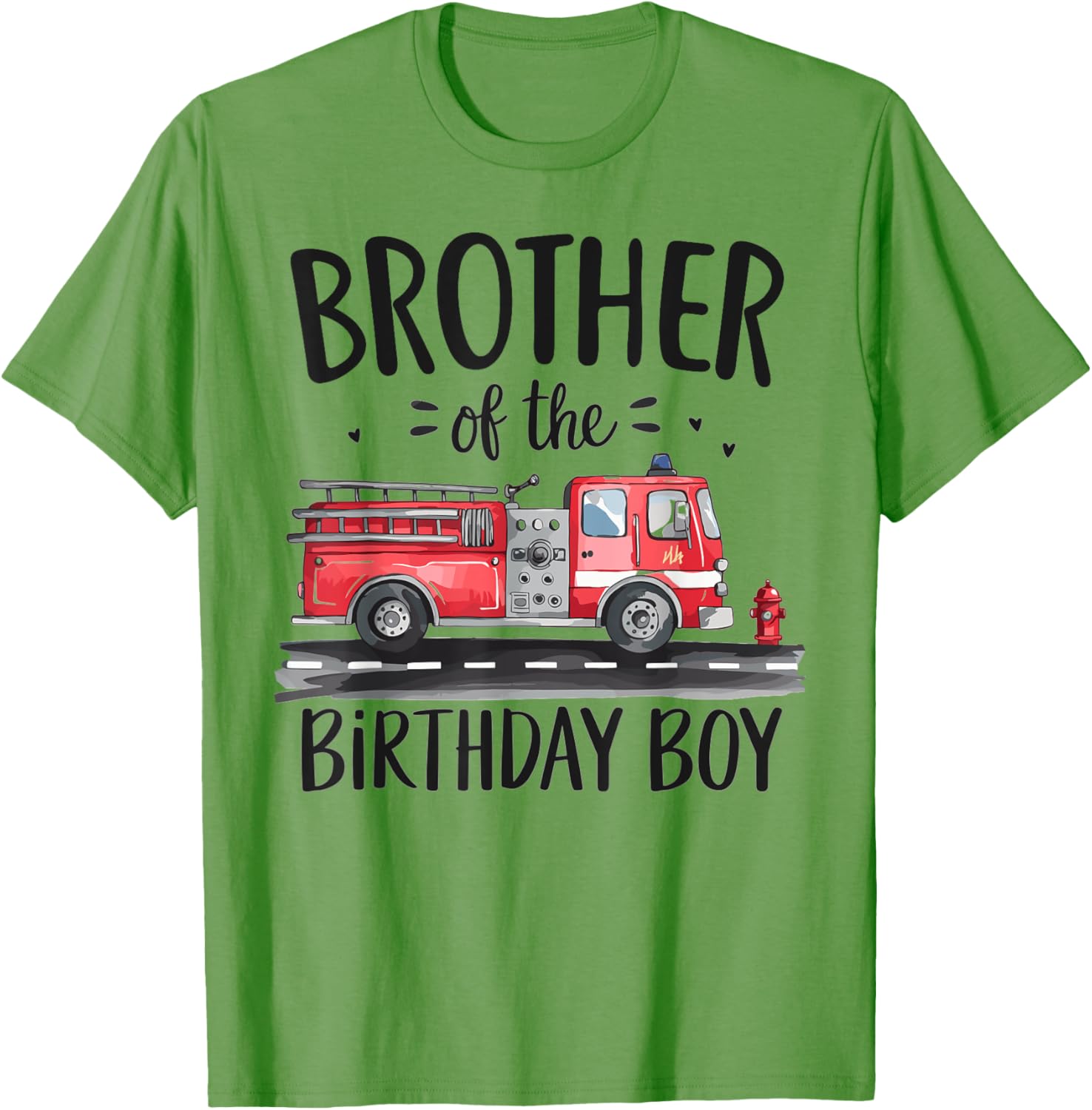 Brother of the Birthday Boy Fire Truck Firefighter T-Shirt for Boys - 8