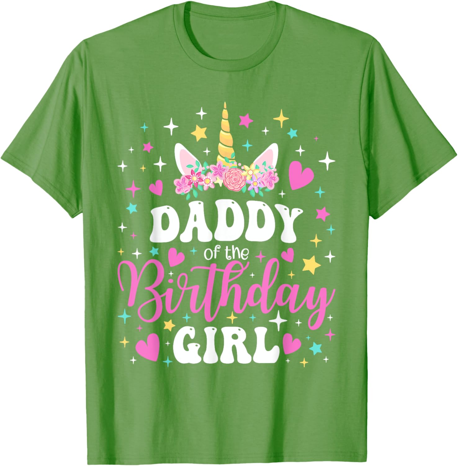 Family Matching Unicorn Daddy T-Shirt for Birthday Girl Celebration - 3