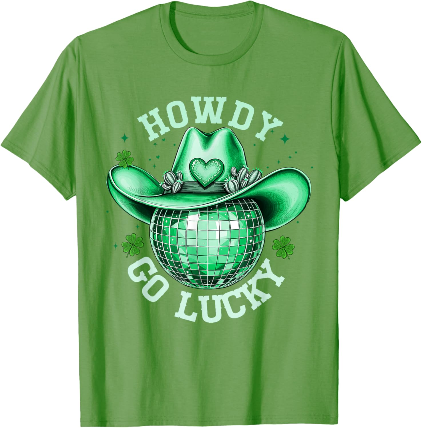 Howdy Go Lucky Disco Western Irish Shamrock T-Shirt for St. Patrick's Day - 6